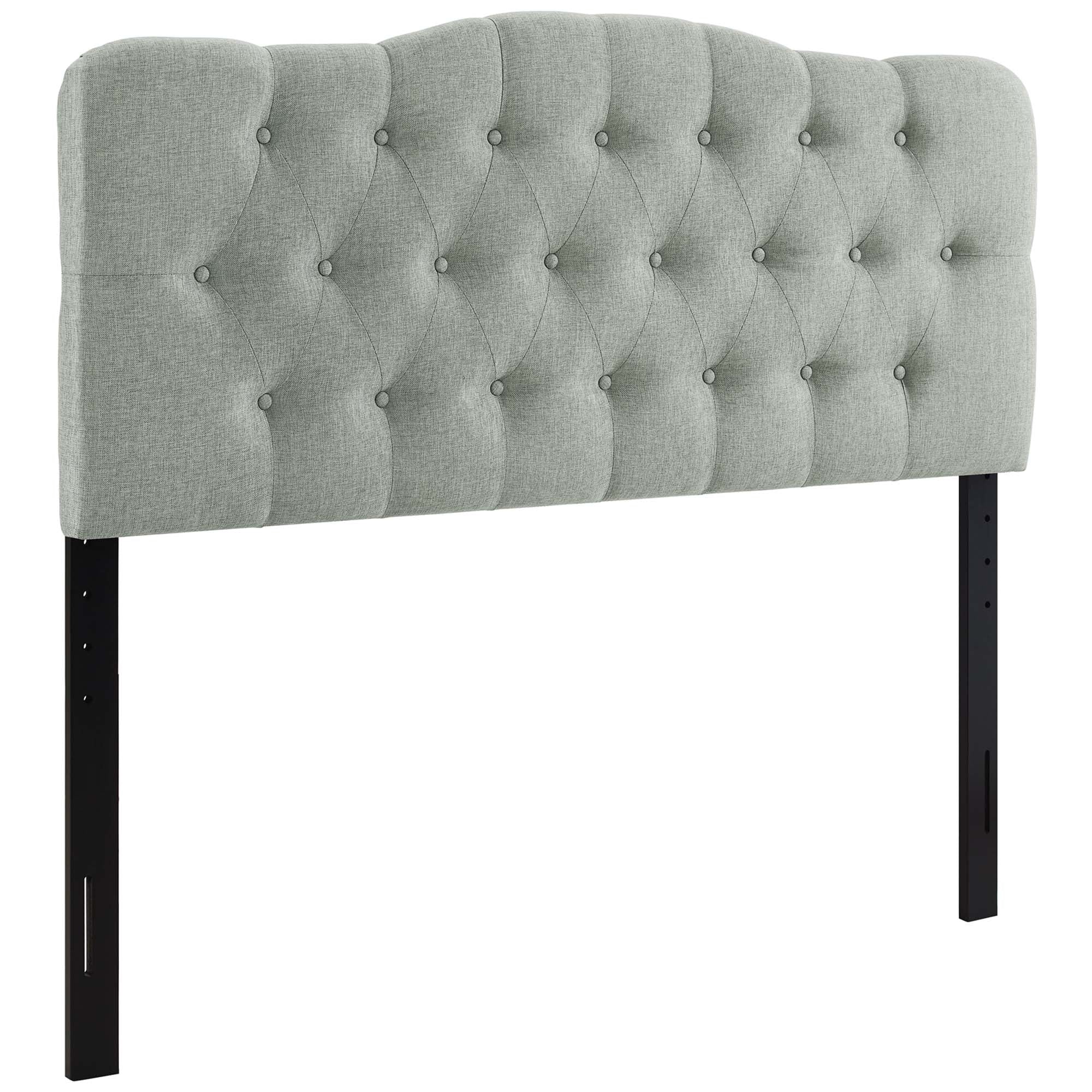 Annabel Upholstered Fabric Queen Headboard, Gray