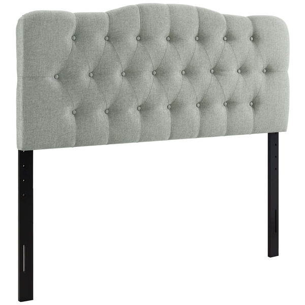 Annabel Upholstered Fabric Queen Headboard, Gray