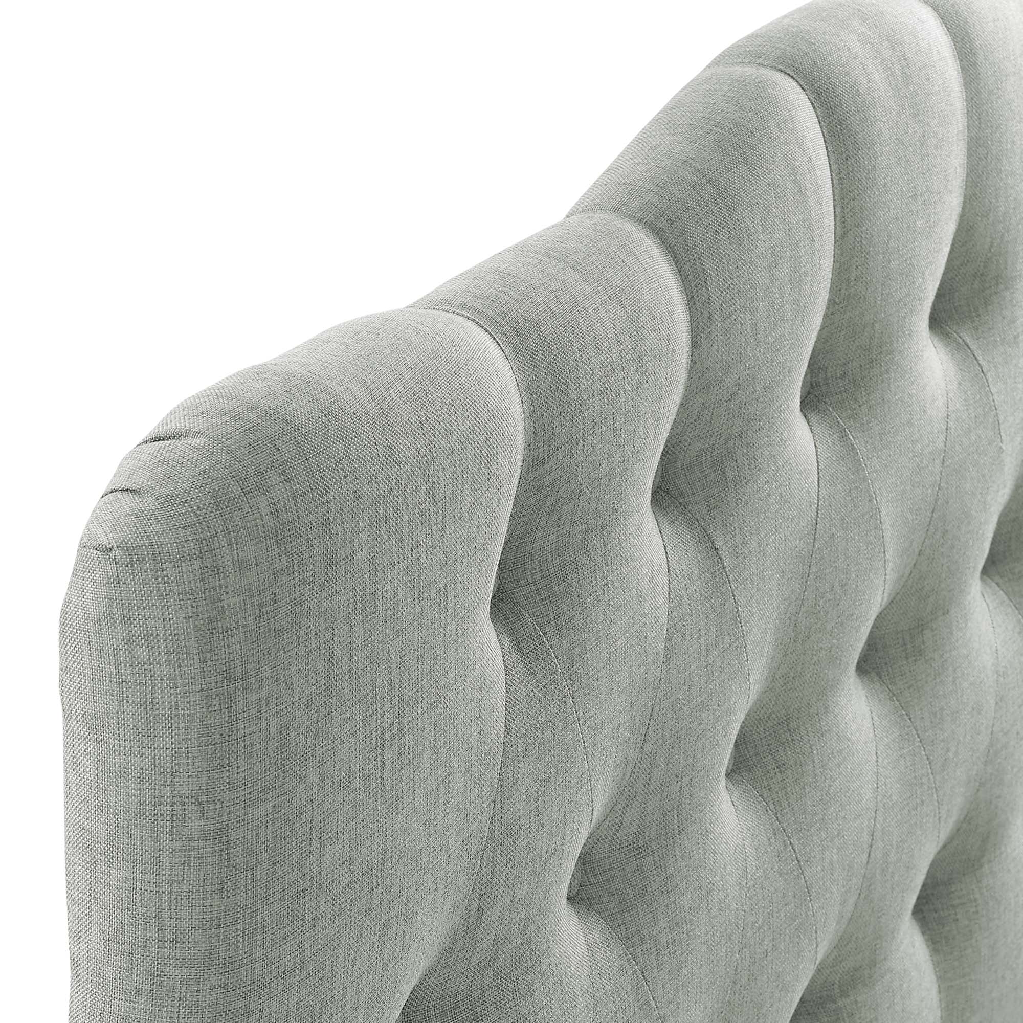 Annabel Upholstered Fabric Queen Headboard, Gray