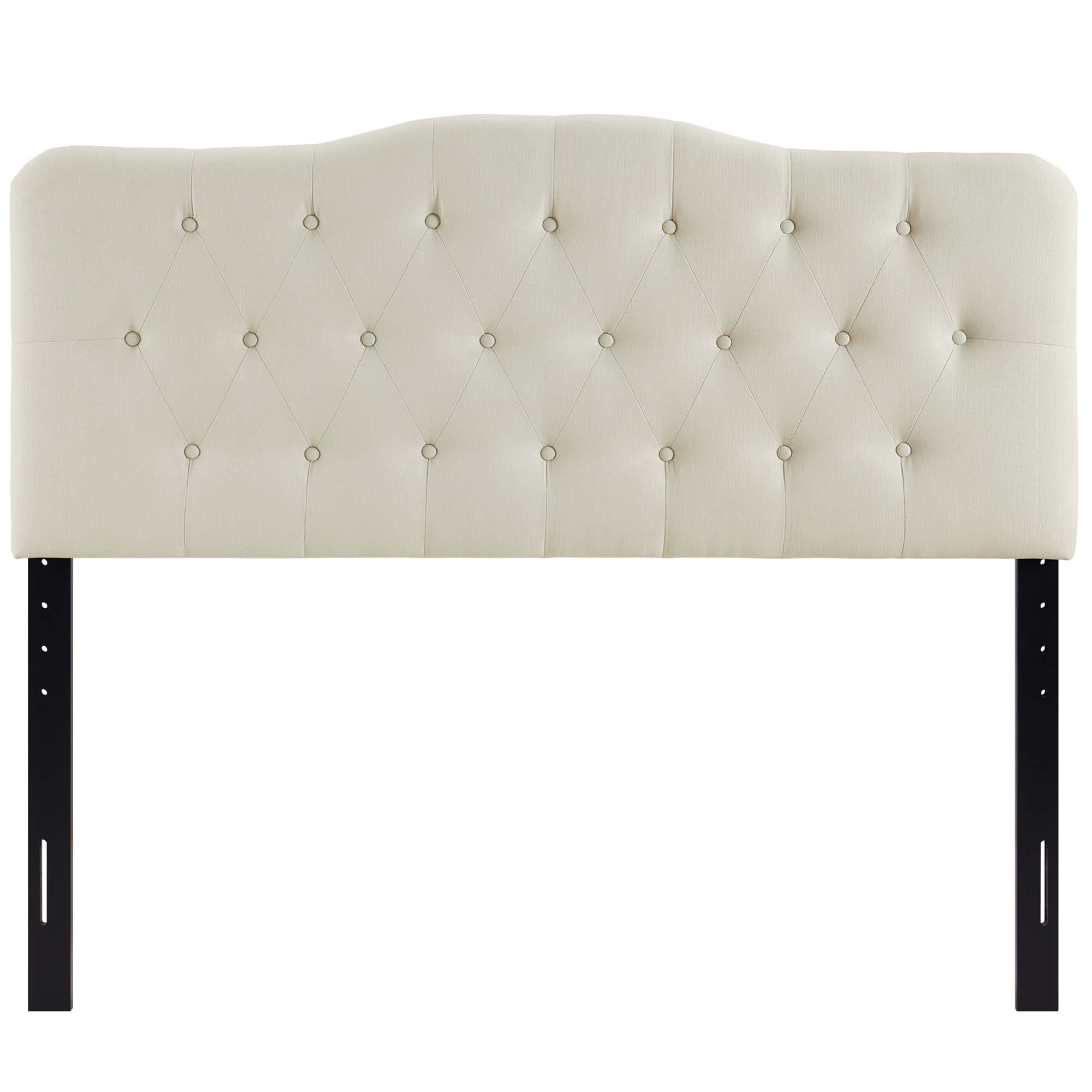 Annabel Upholstered Fabric Queen Headboard, Ivory