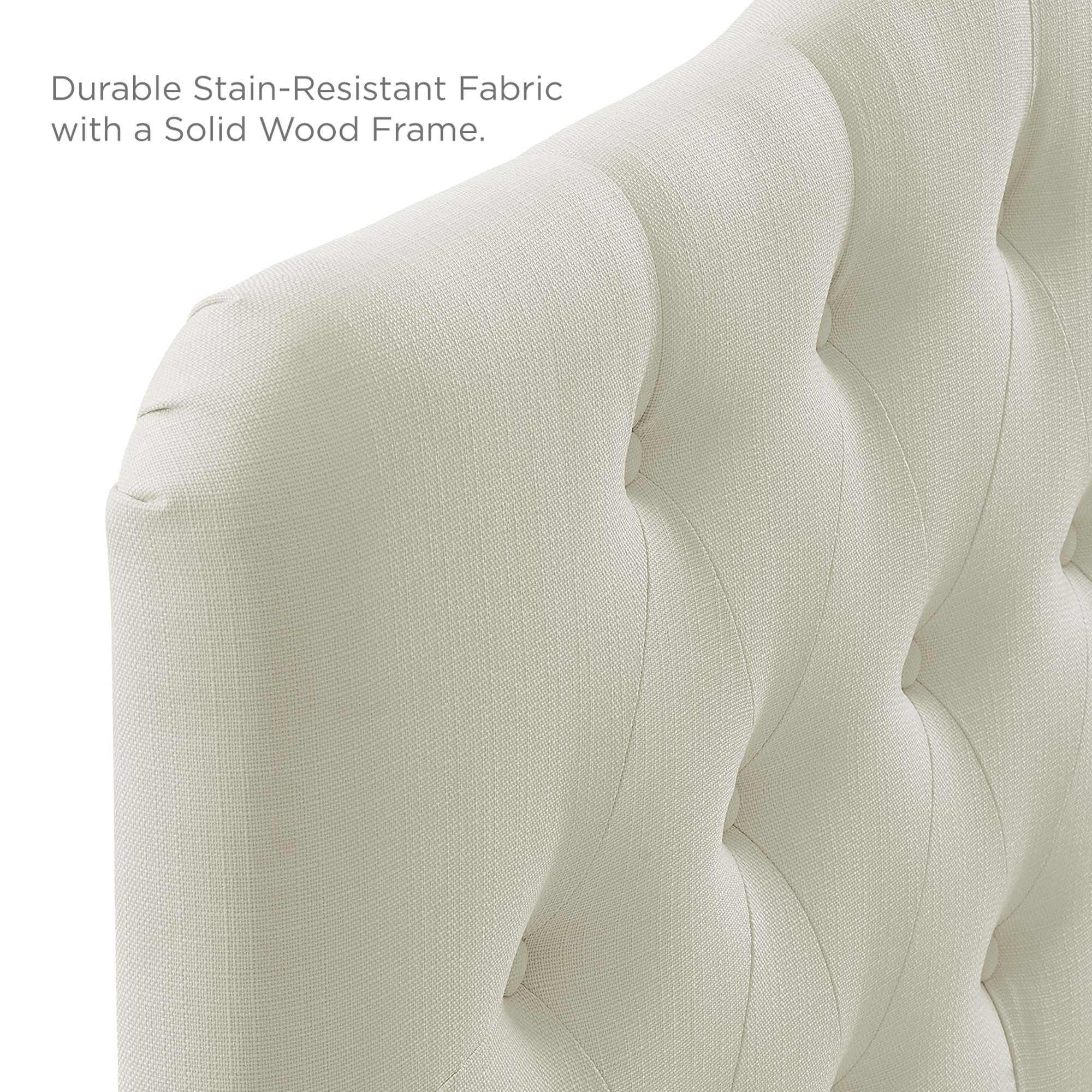 Annabel Upholstered Fabric Queen Headboard, Ivory
