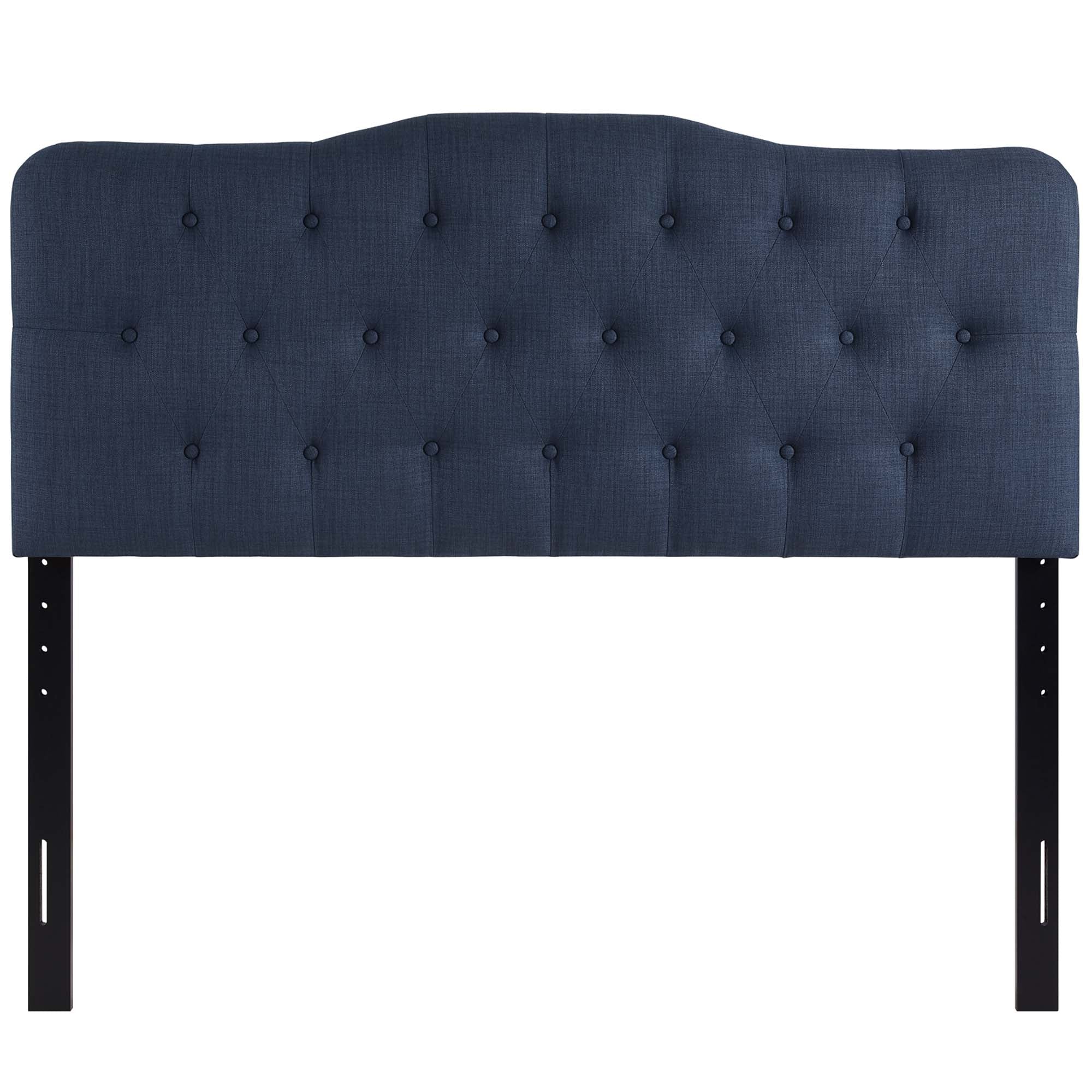 Annabel Upholstered Fabric Queen Headboard, Navy