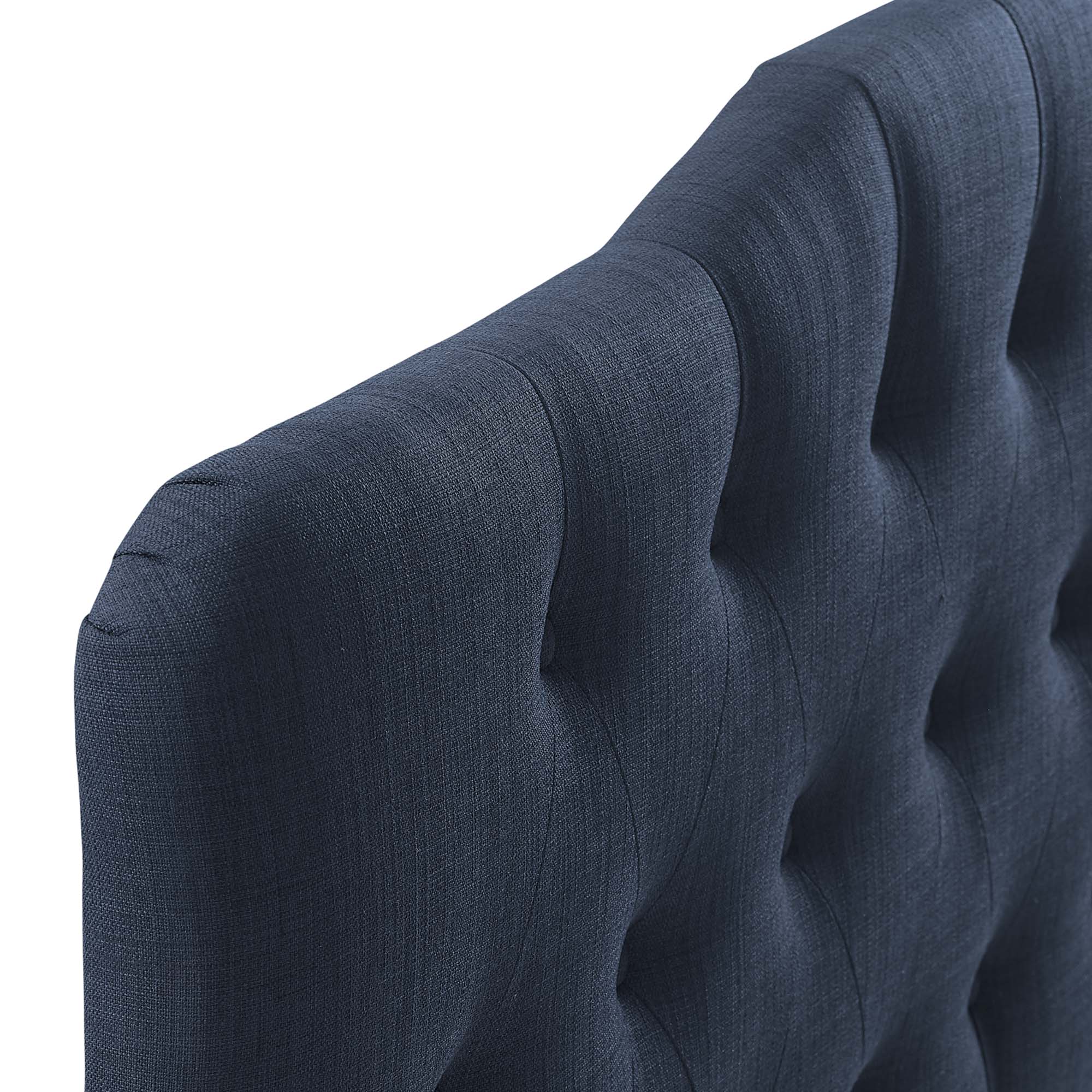 Annabel Upholstered Fabric Queen Headboard, Navy