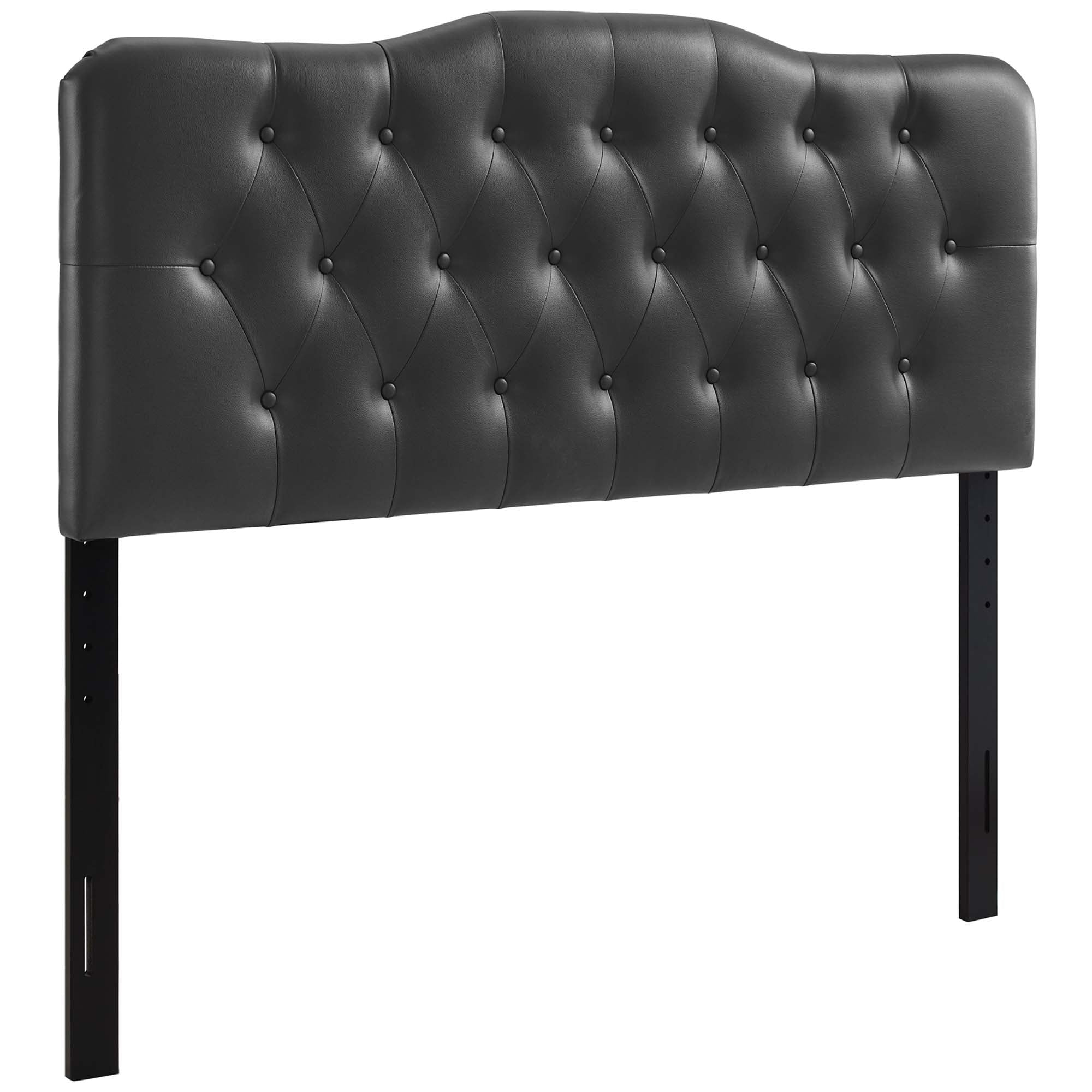 Annabel Upholstered Vinyl Queen Headboard, Black