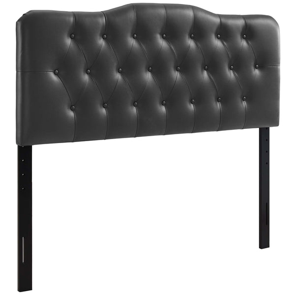 Annabel Upholstered Vinyl Queen Headboard, Black