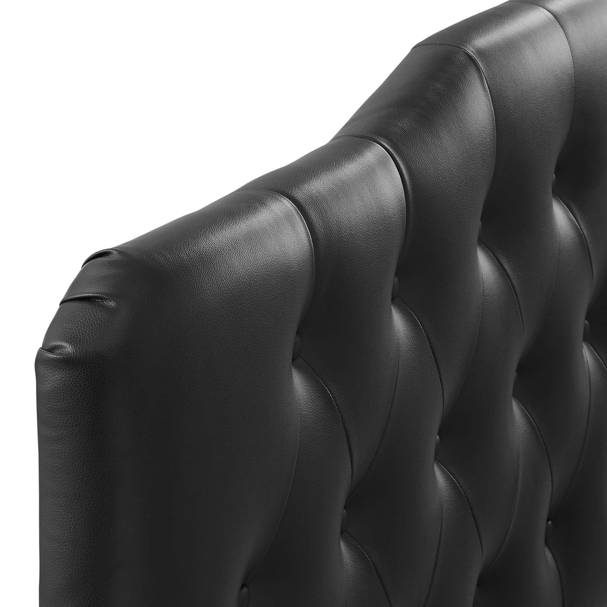 Annabel Upholstered Vinyl Queen Headboard, Black