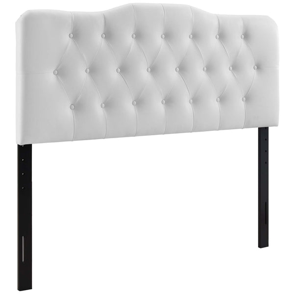 Annabel Upholstered Vinyl Queen Headboard, White