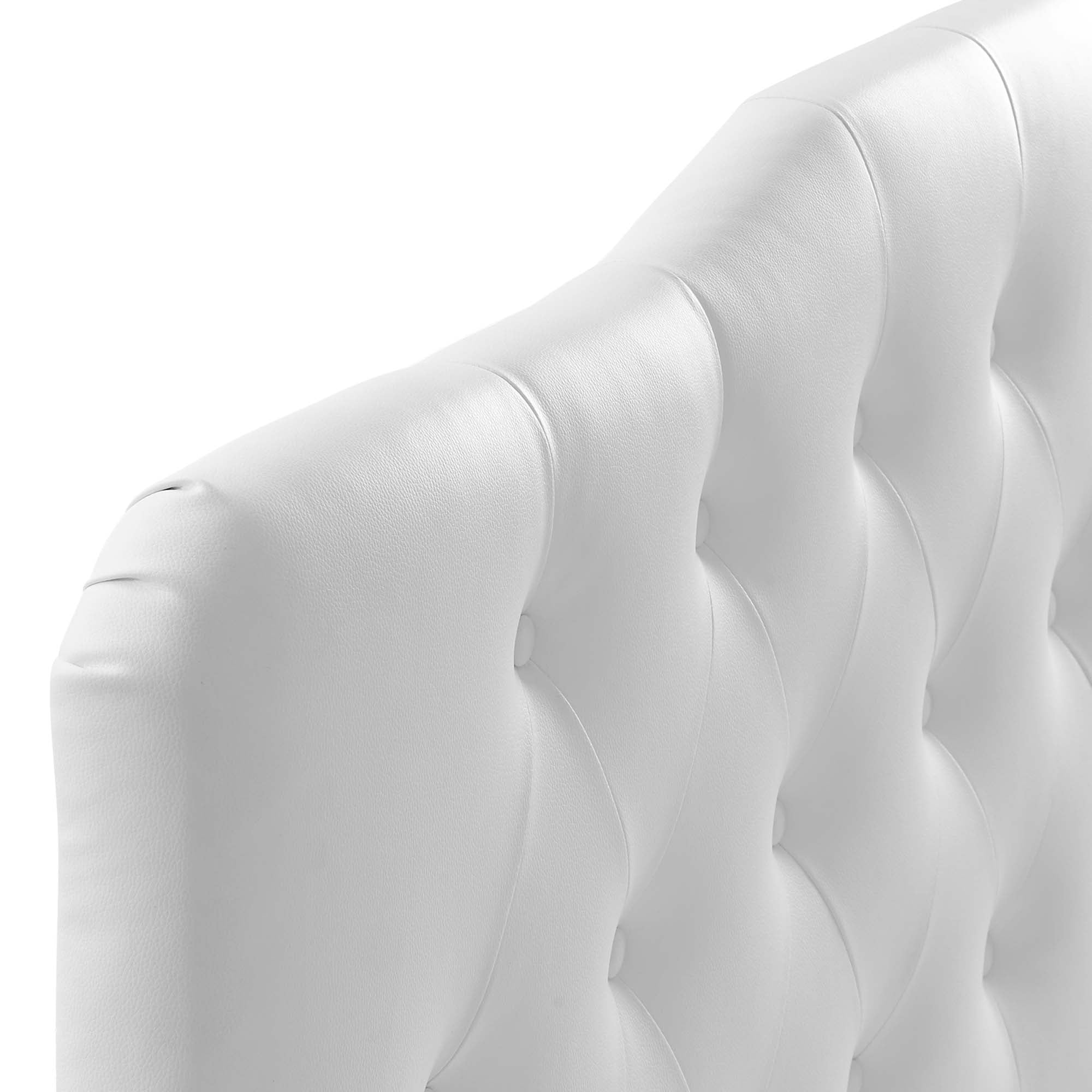 Annabel Upholstered Vinyl Queen Headboard, White
