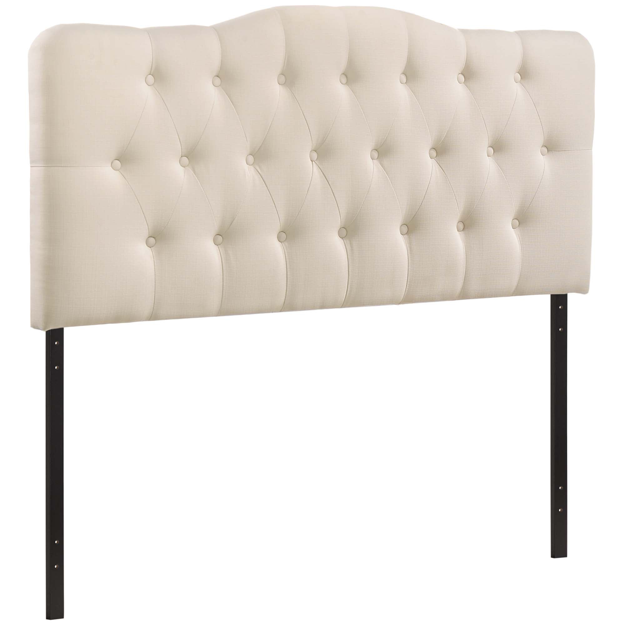 Annabel Upholstered Fabric King Headboard, Ivory