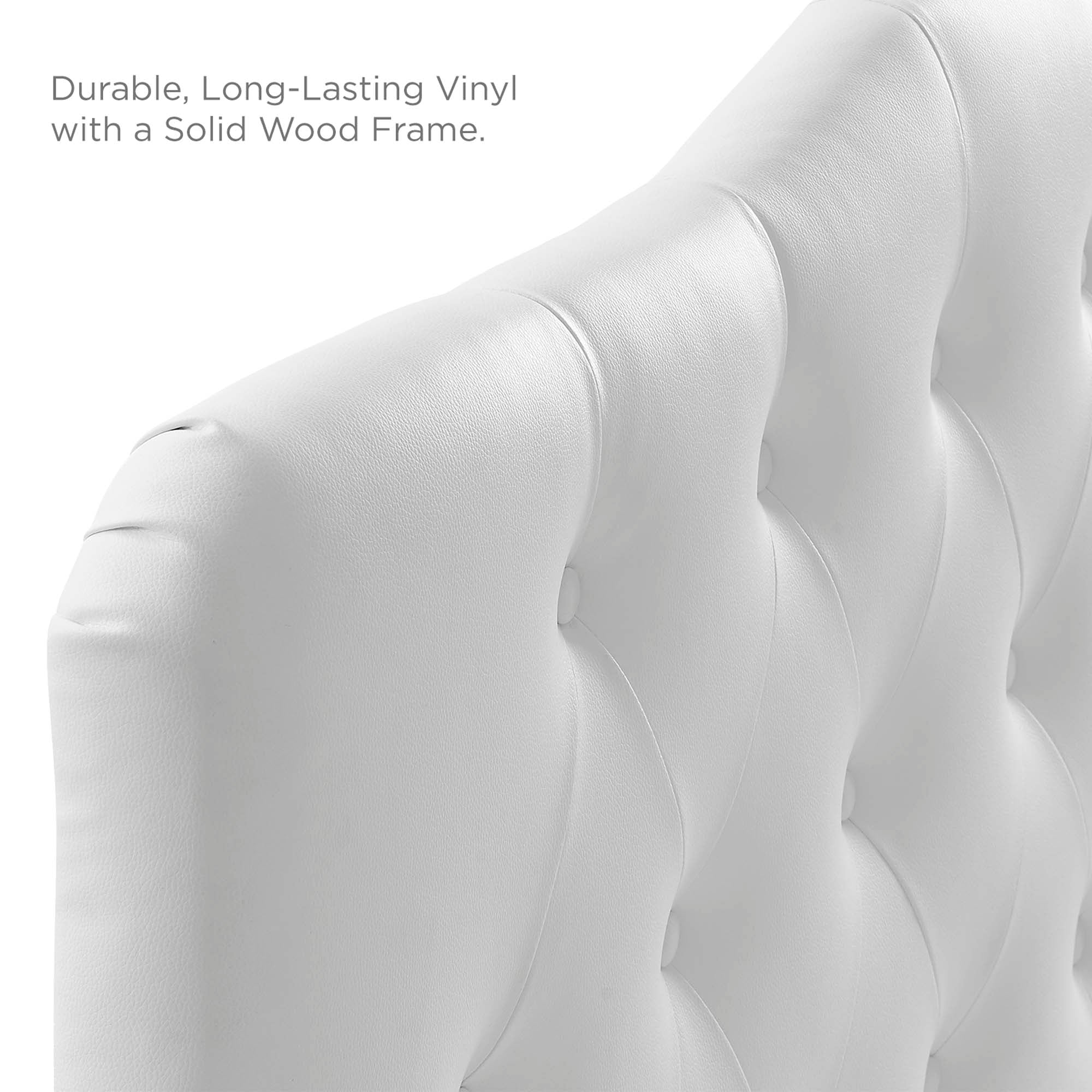 Annabel Upholstered Vinyl King Headboard, White