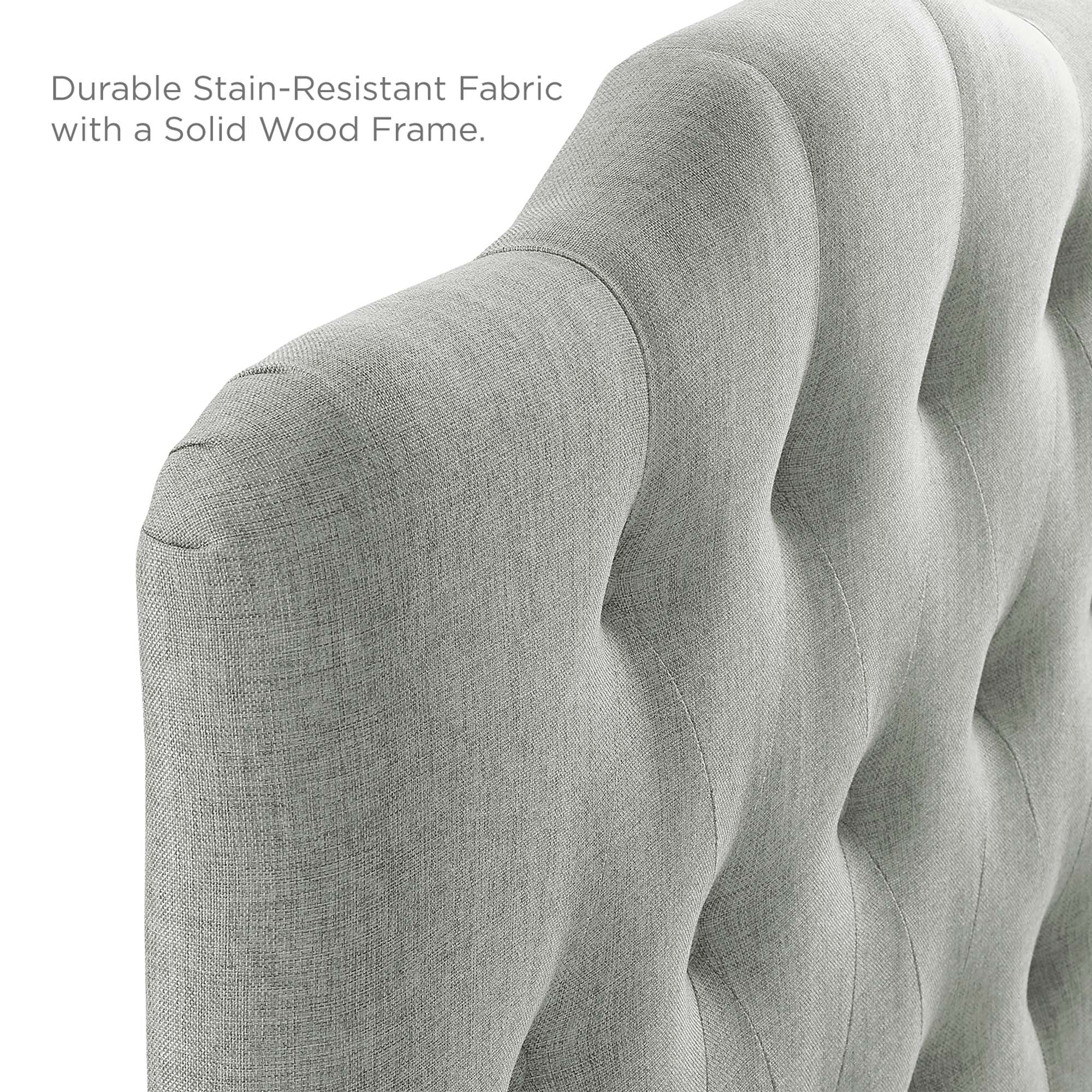 Annabel Upholstered Fabric Twin Headboard, Gray