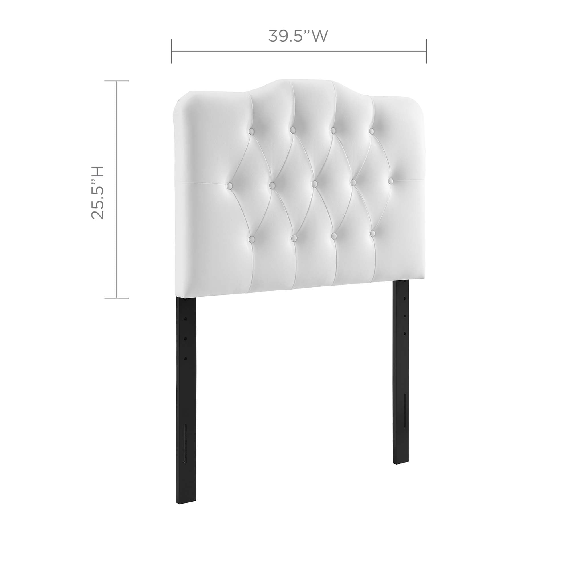 Annabel Upholstered Vinyl Twin Headboard, White