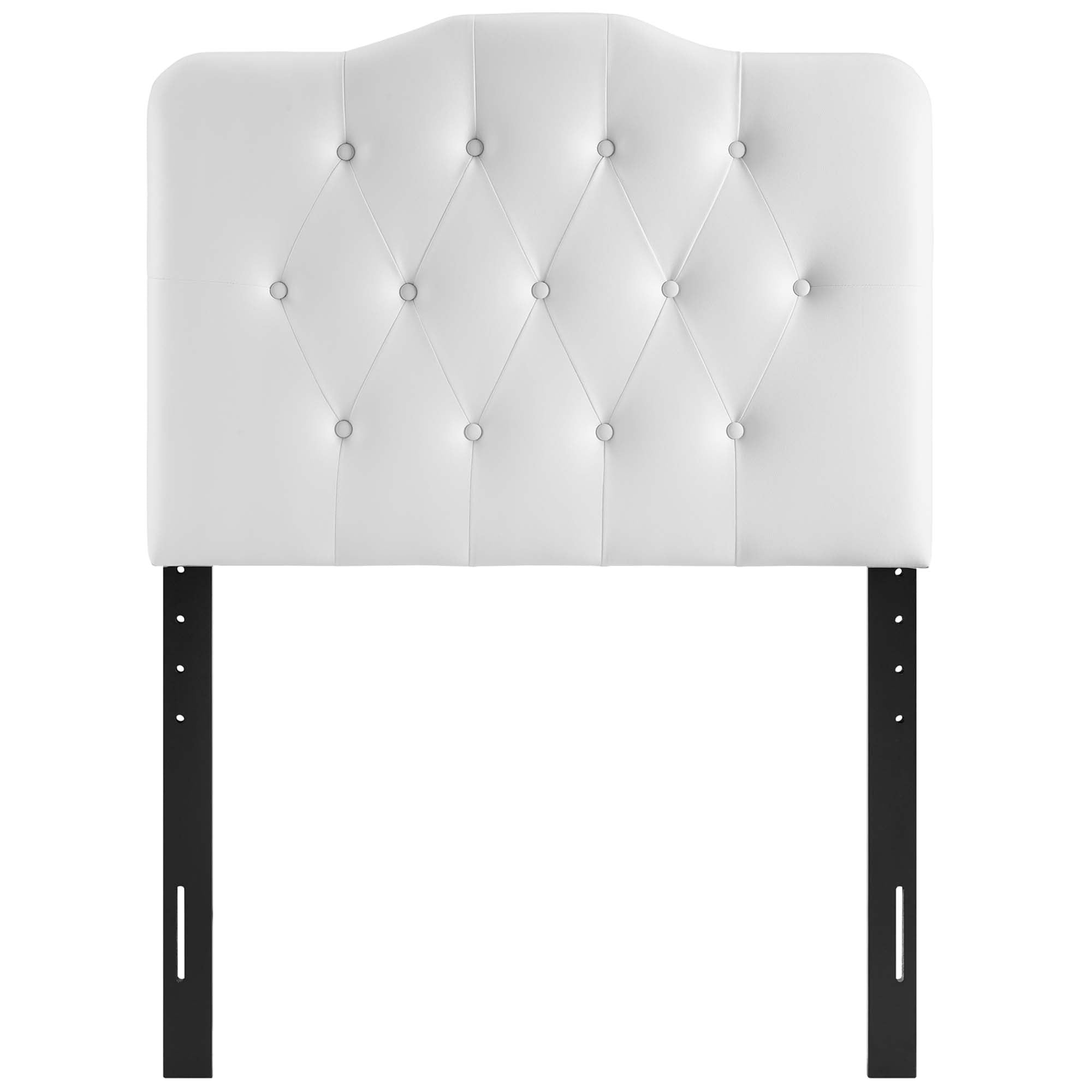 Annabel Upholstered Vinyl Twin Headboard, White