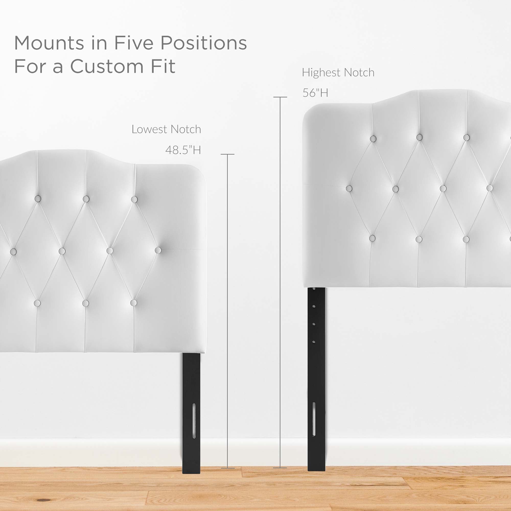 Annabel Upholstered Vinyl Twin Headboard, White