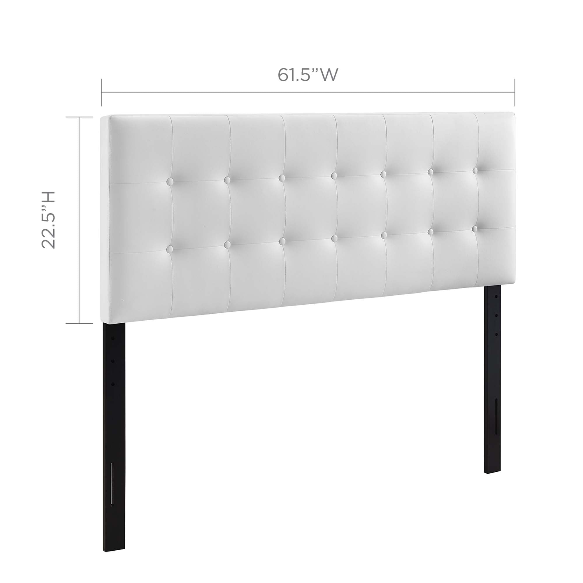 Emily Upholstered Vinyl Queen Headboard, White