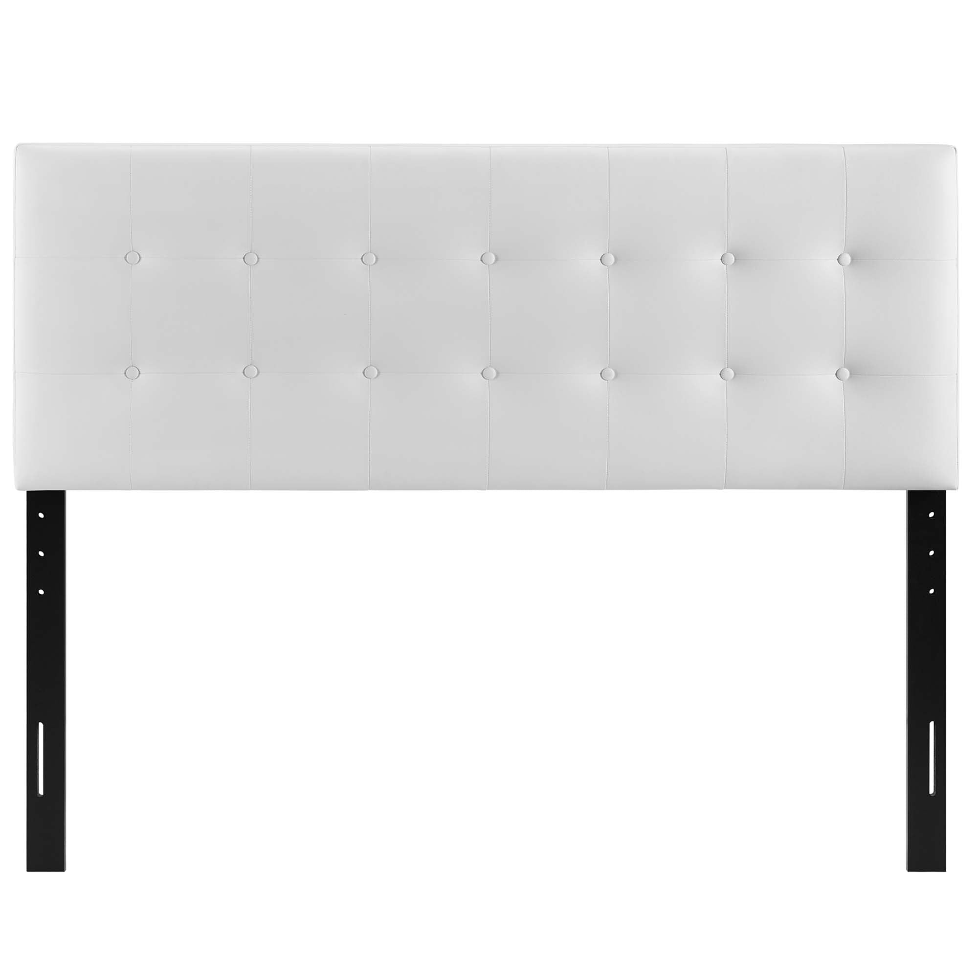 Emily Upholstered Vinyl Queen Headboard, White