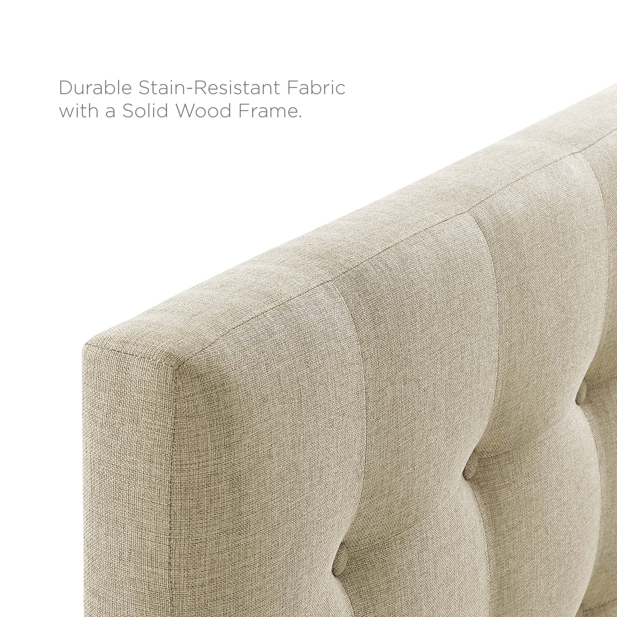 Emily Upholstered Fabric Full Headboard, Beige