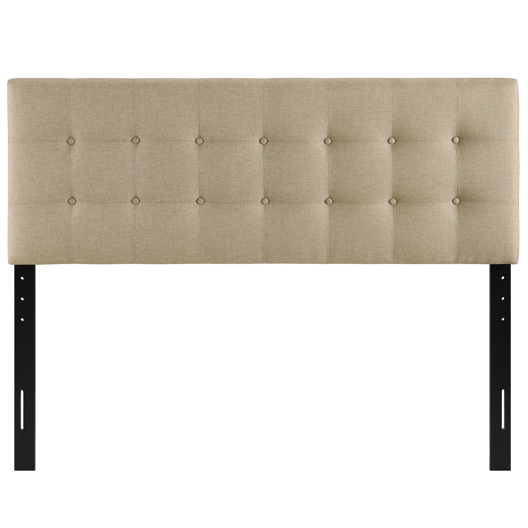 Emily Upholstered Fabric Full Headboard, Beige