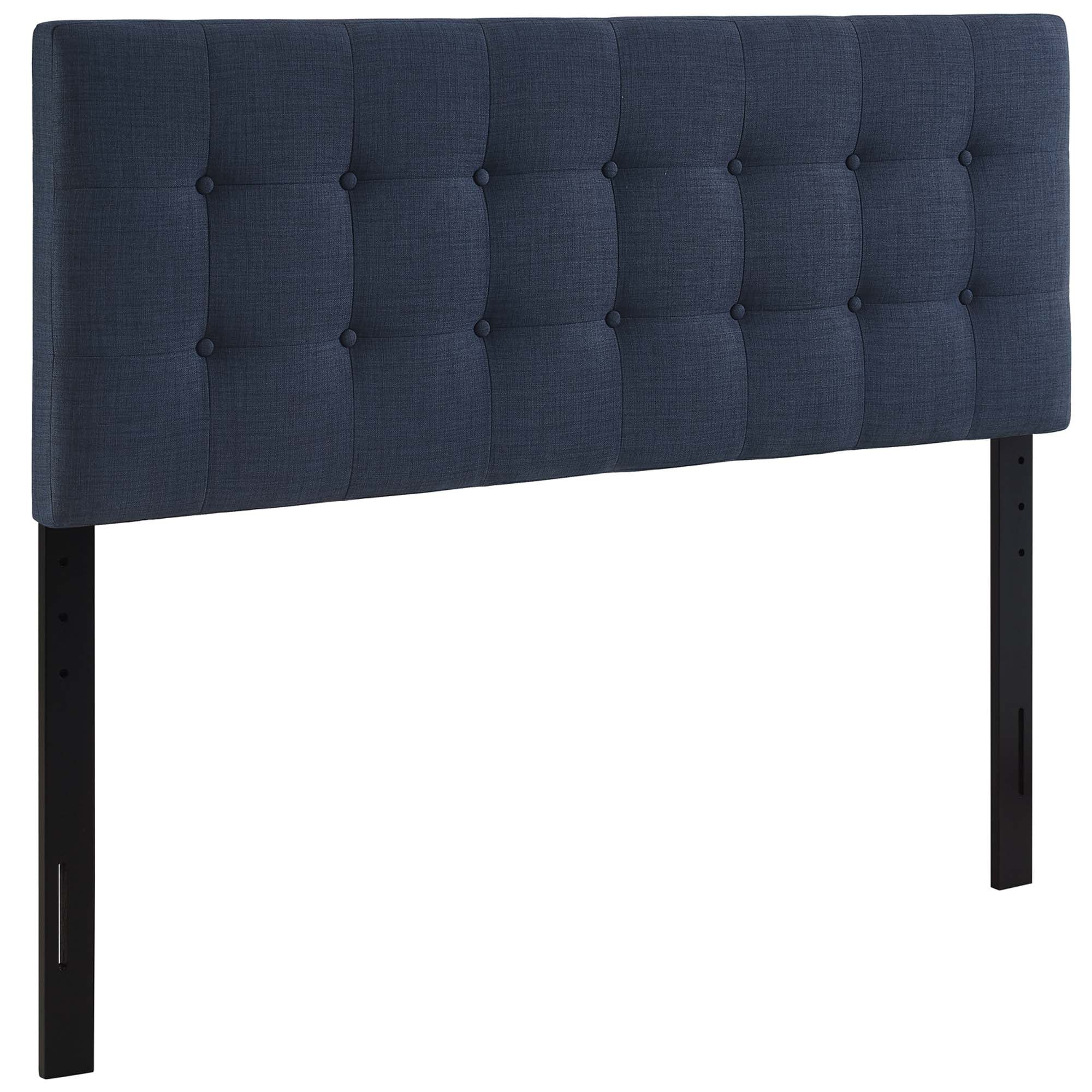 Emily Upholstered Fabric Full Headboard, Navy