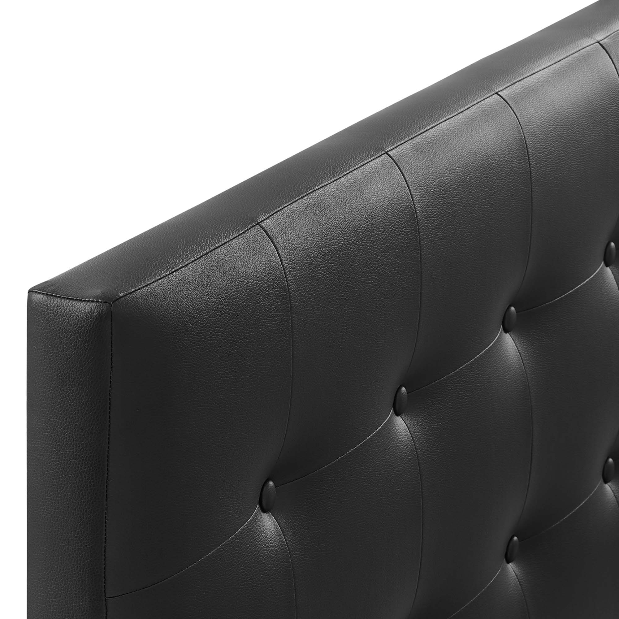 Emily Upholstered Vinyl Full Headboard, Black