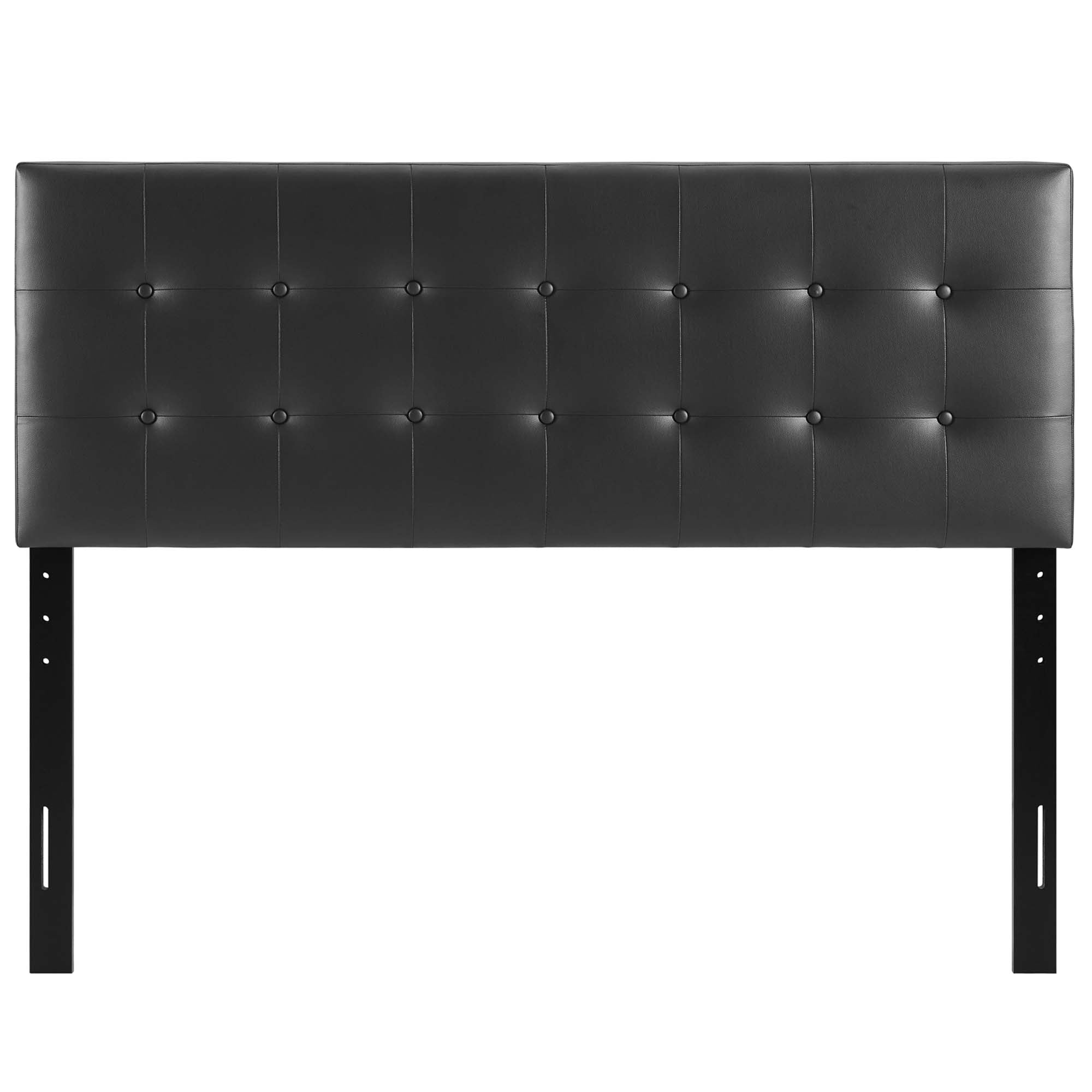 Emily Upholstered Vinyl Full Headboard, Black