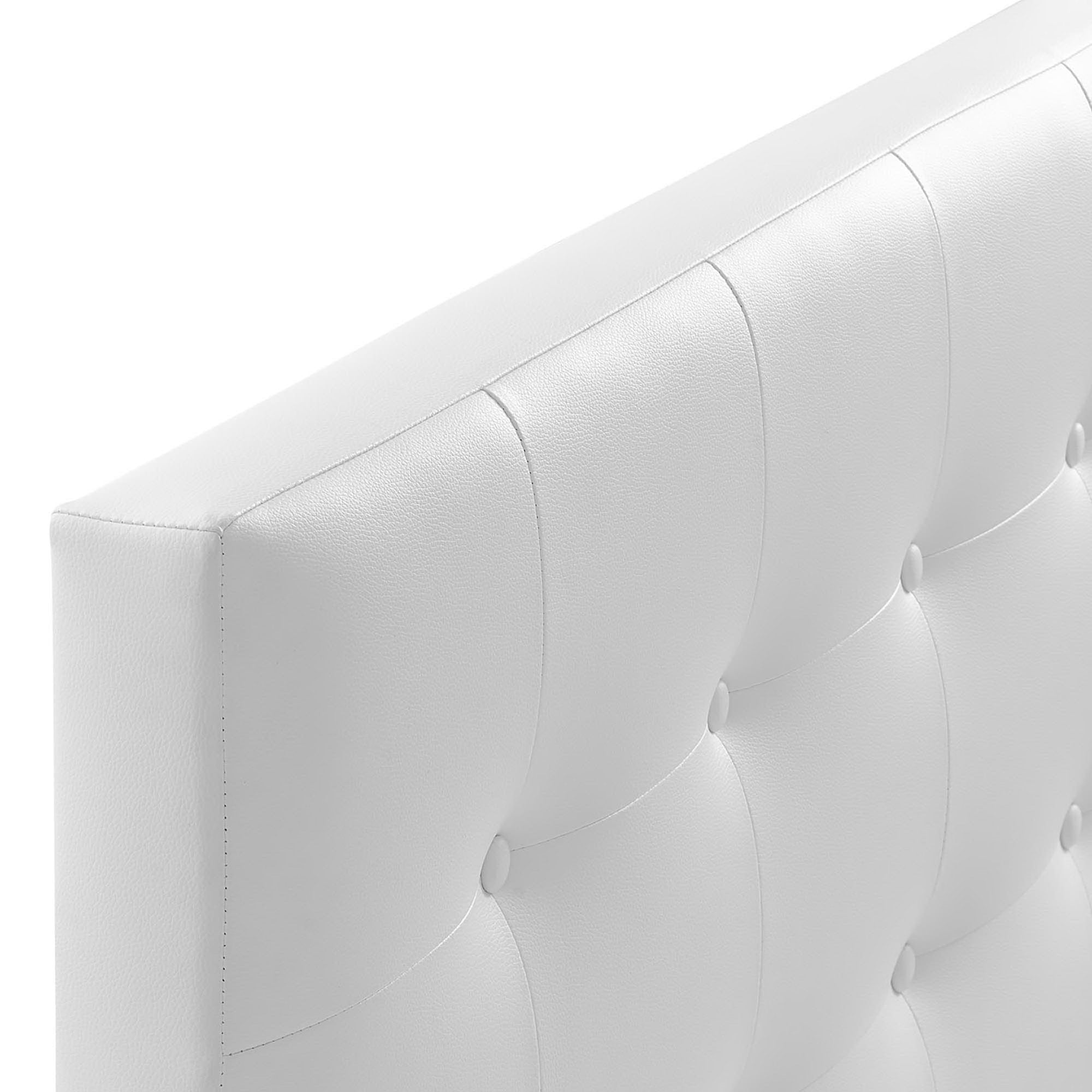 Emily Upholstered Vinyl Full Headboard, White