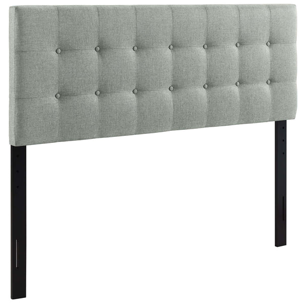 Emily Upholstered Fabric King Headboard, Gray