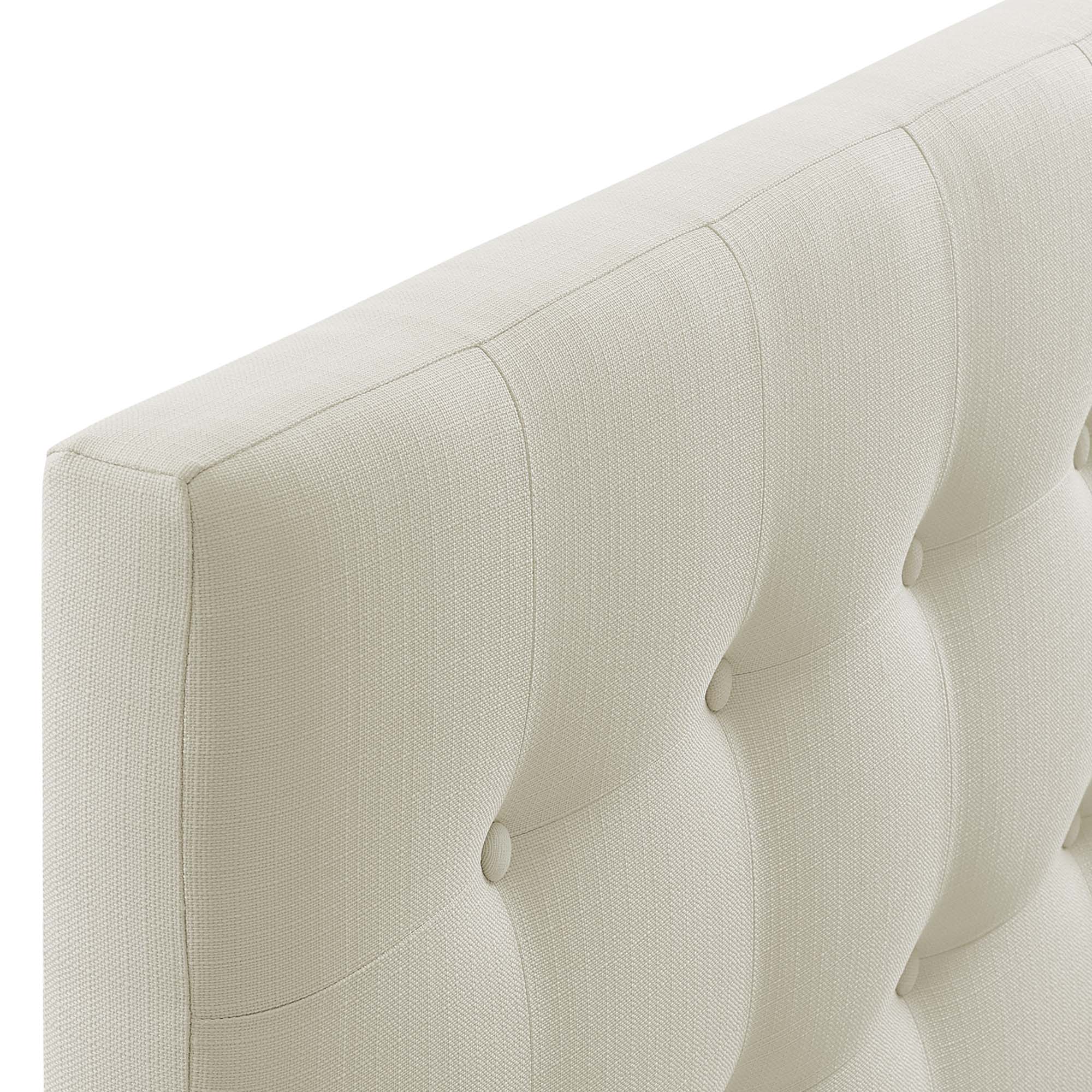 Emily Upholstered Fabric King Headboard, Ivory