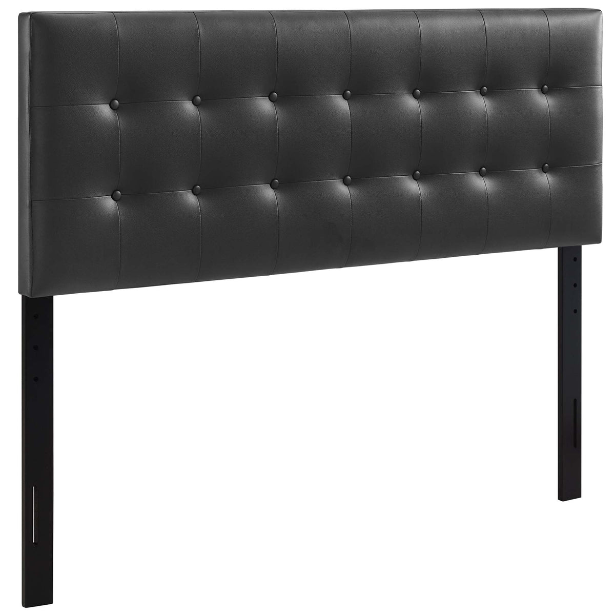 Emily Upholstered Vinyl King Headboard, Black