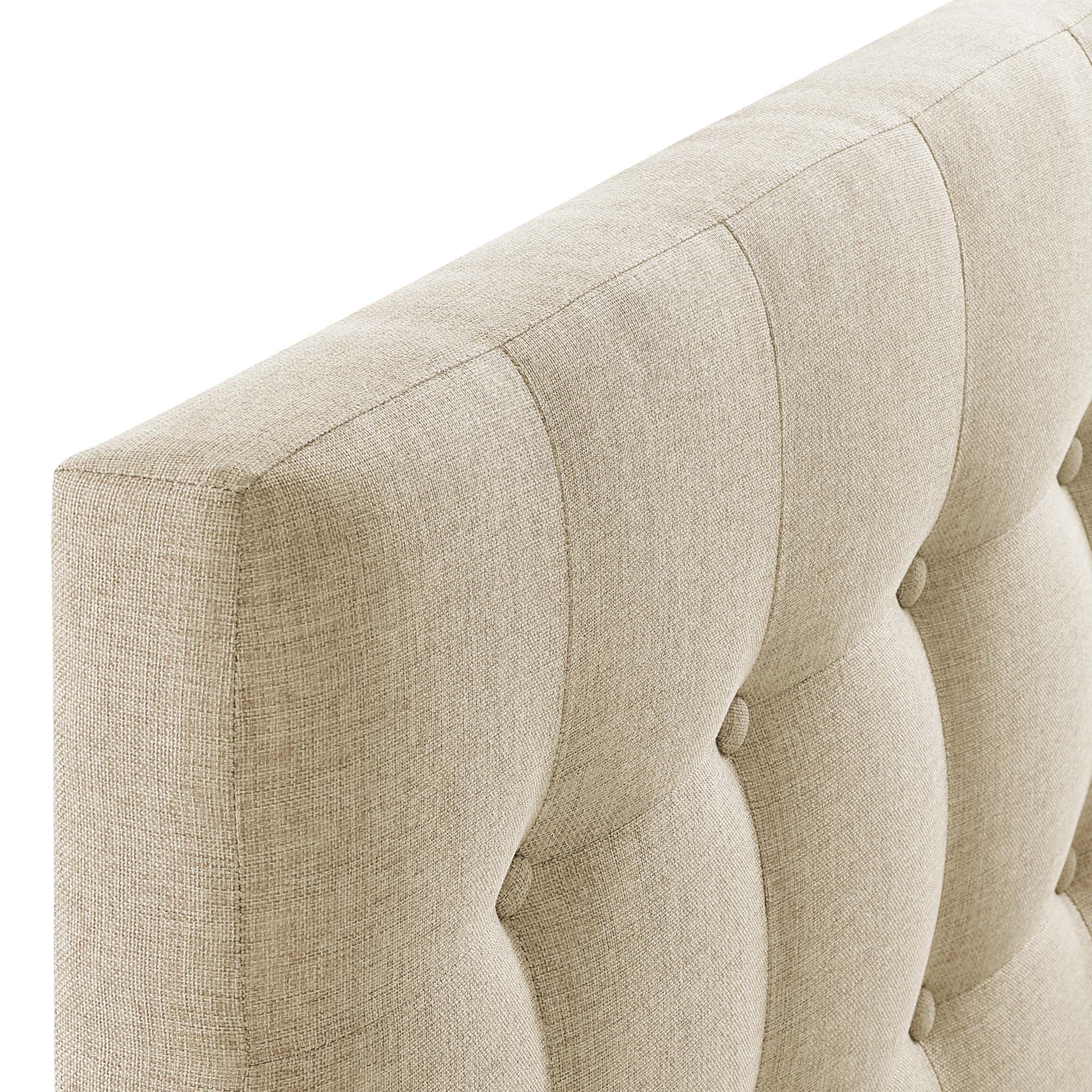 Emily Upholstered Fabric Twin Headboard, Beige