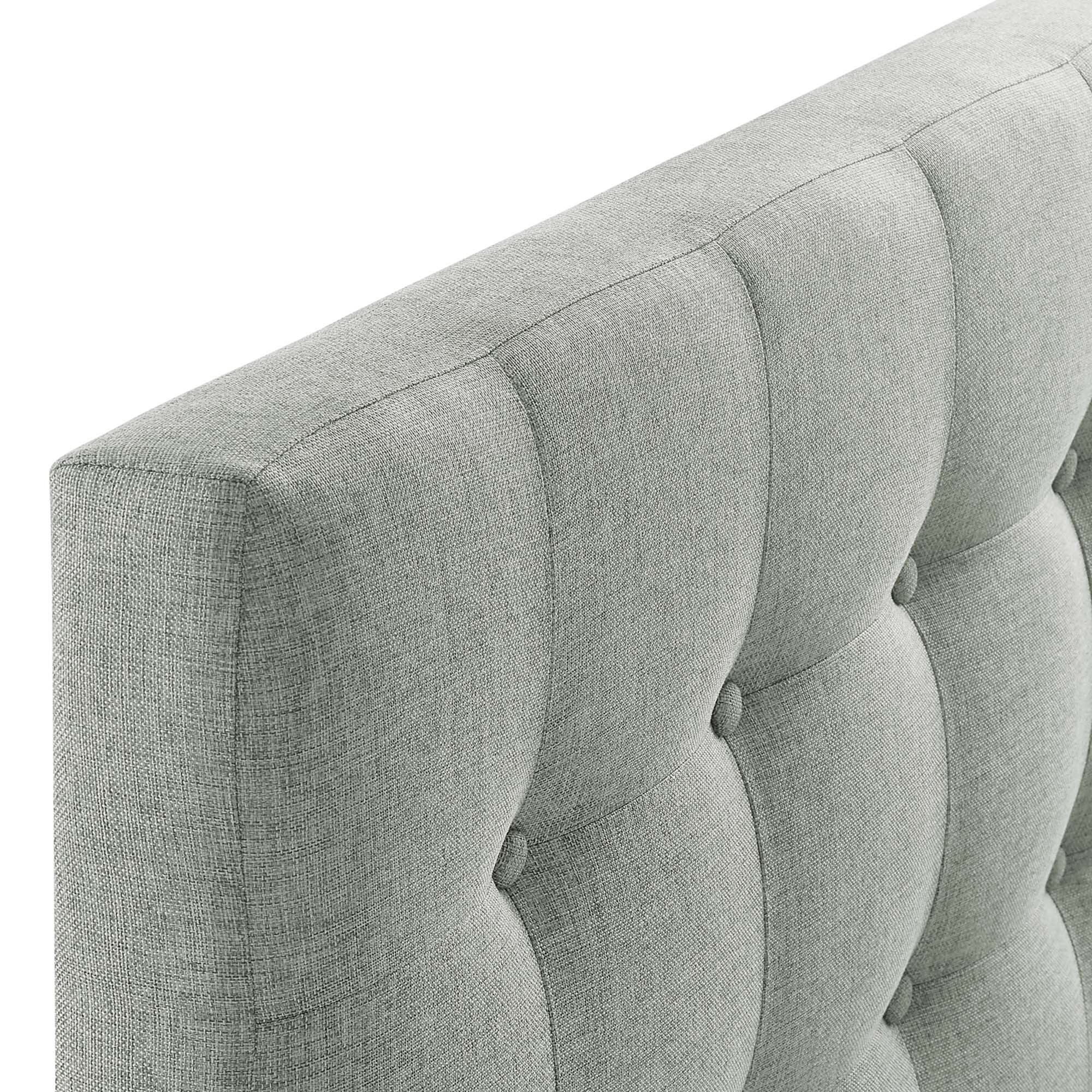Emily Upholstered Fabric Twin Headboard, Gray