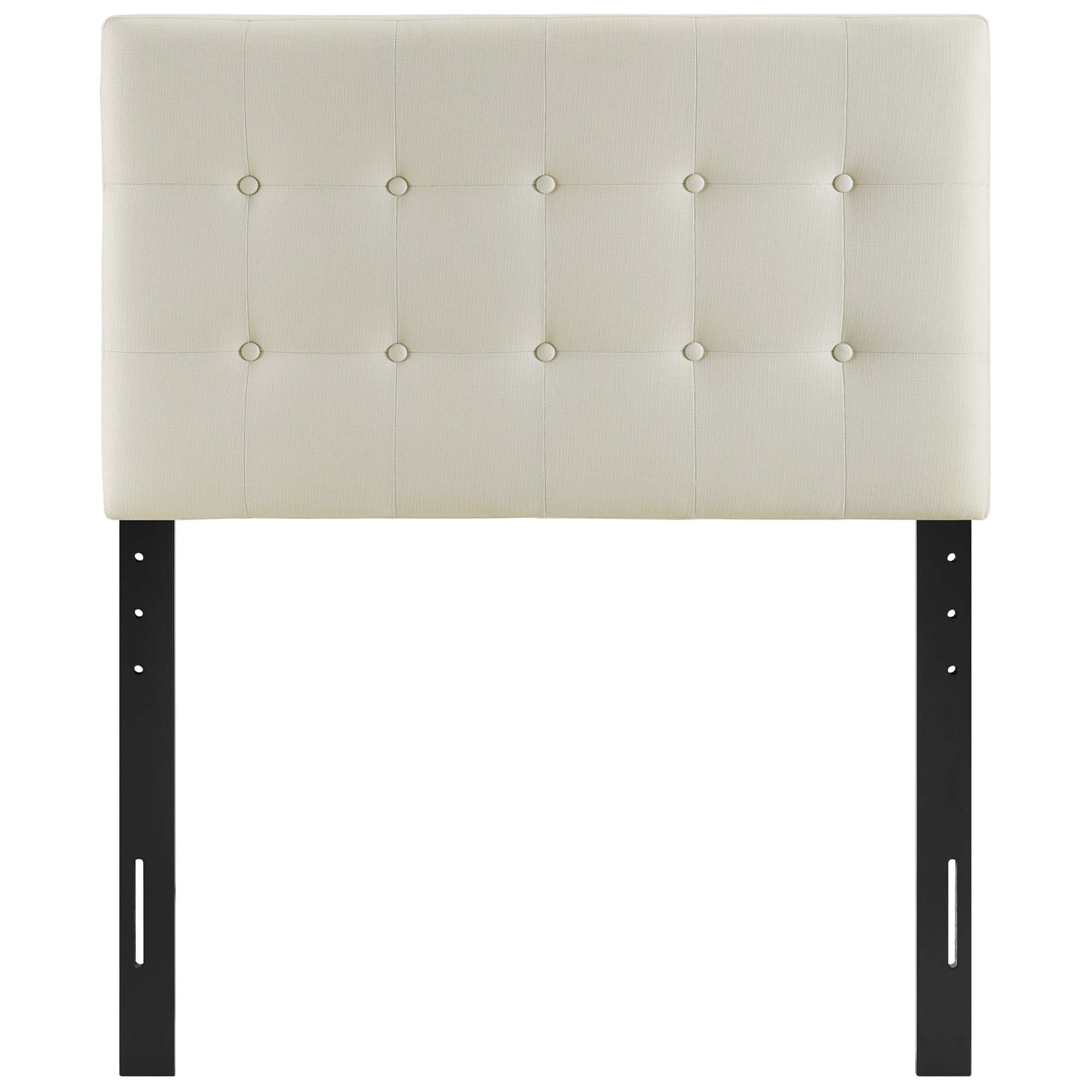 Emily Upholstered Fabric Twin Headboard, Ivory