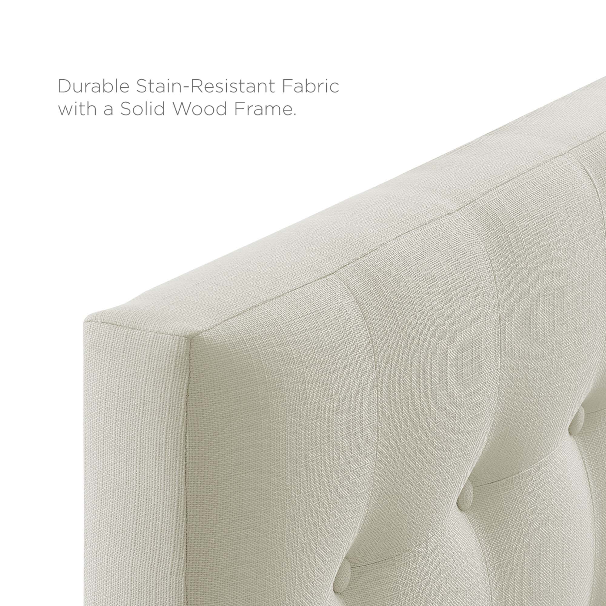 Emily Upholstered Fabric Twin Headboard, Ivory