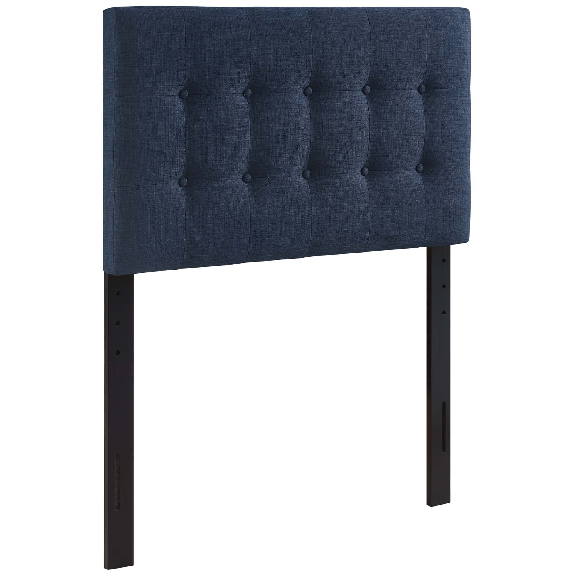 Emily Upholstered Fabric Twin Headboard, Navy