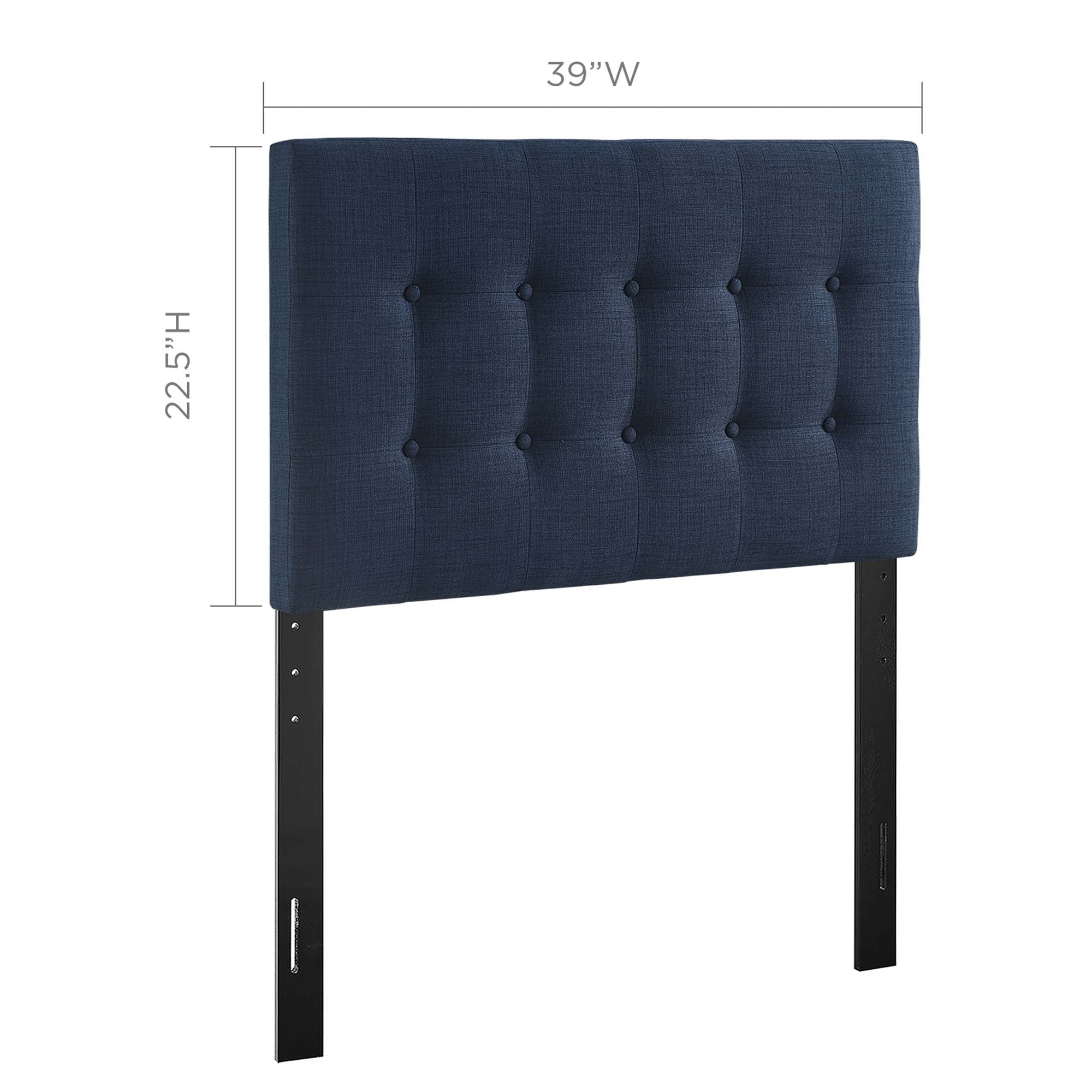 Emily Upholstered Fabric Twin Headboard, Navy