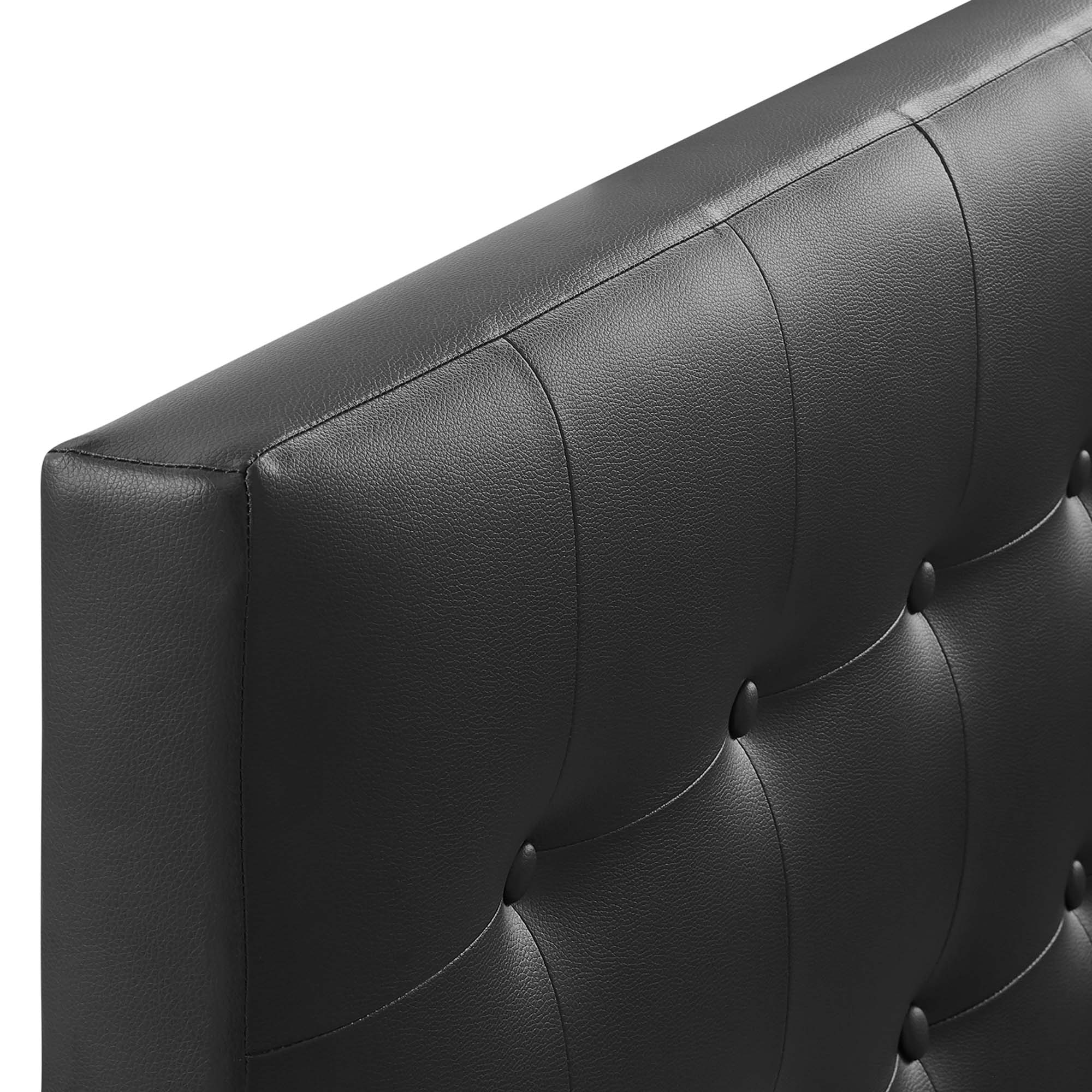 Emily Upholstered Vinyl Twin Headboard, Black