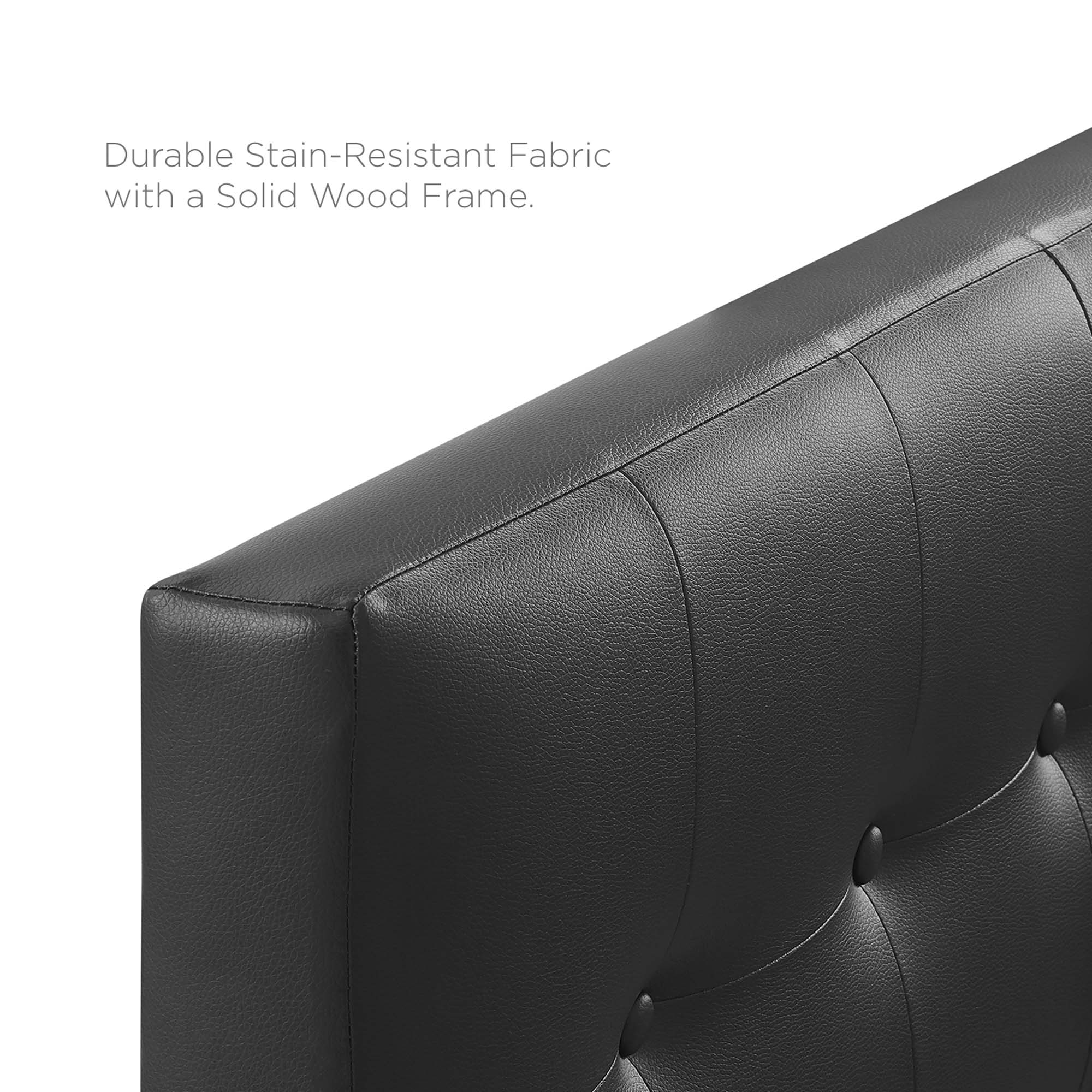Emily Upholstered Vinyl Twin Headboard, Black