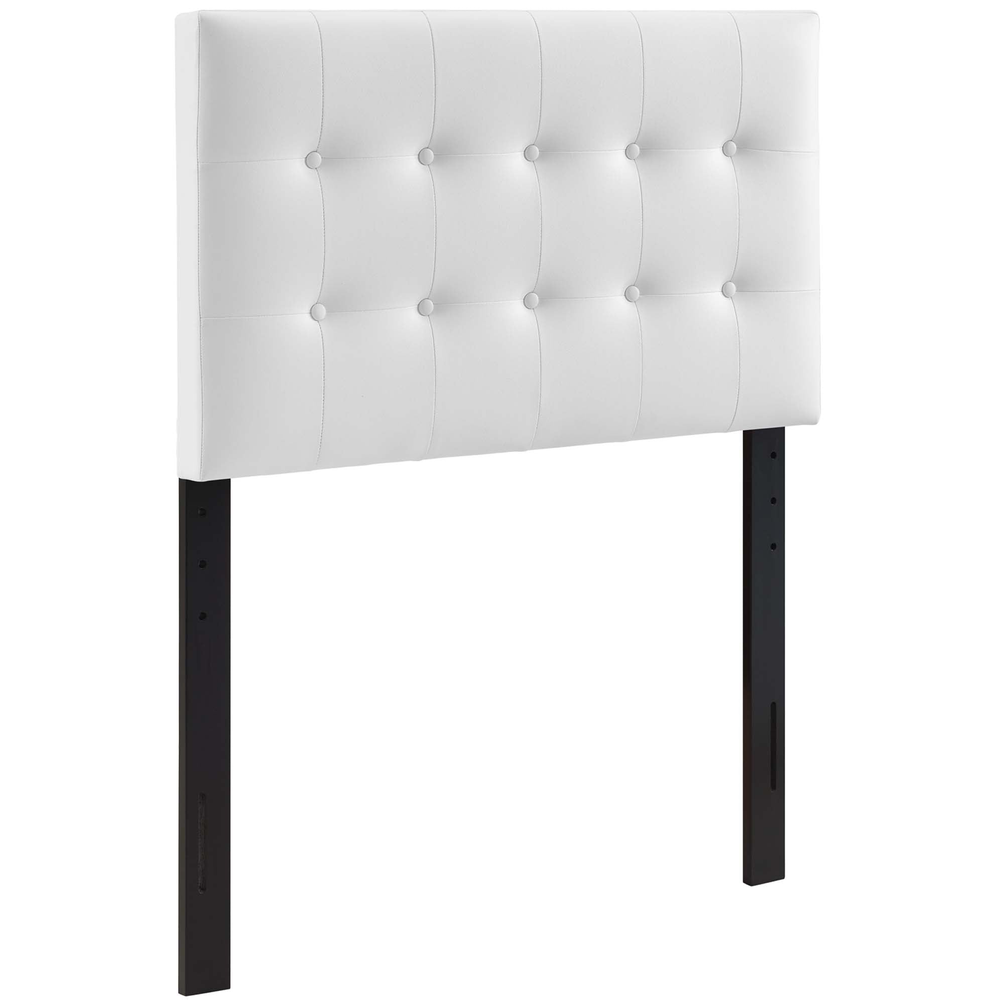 Emily Upholstered Vinyl Twin Headboard, White