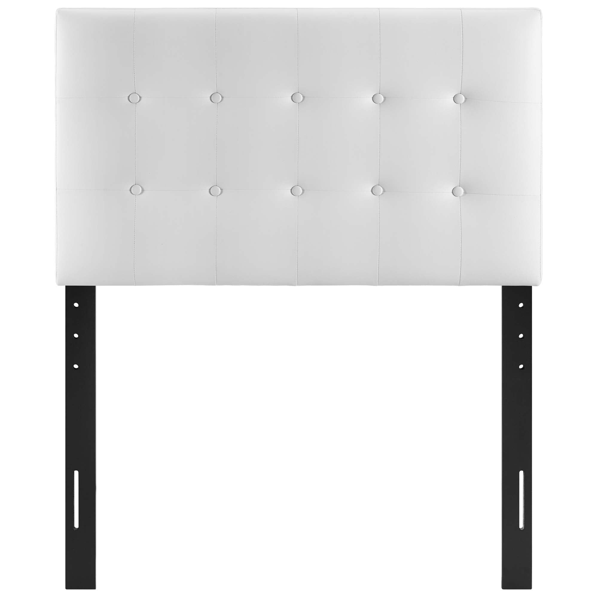 Emily Upholstered Vinyl Twin Headboard, White