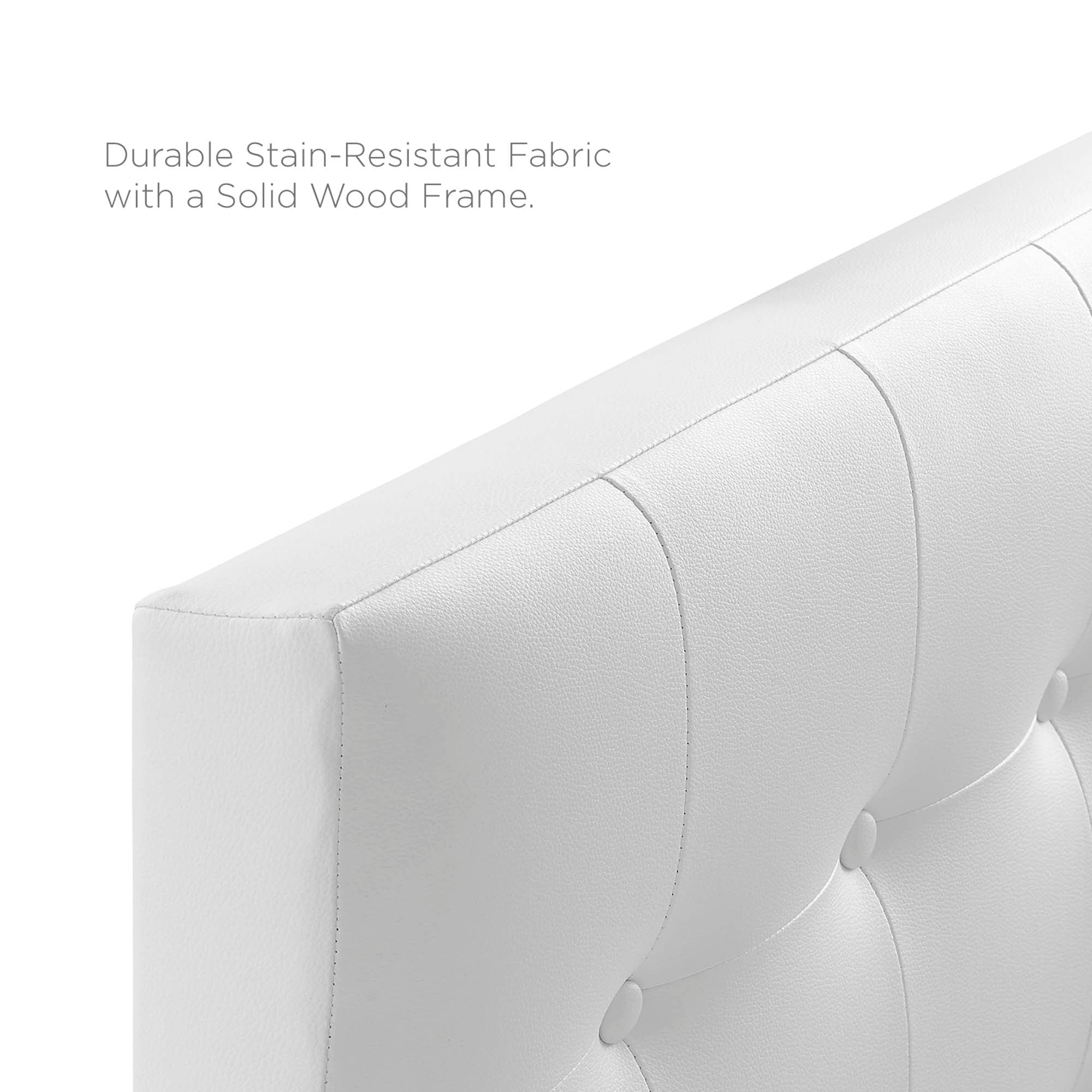 Emily Upholstered Vinyl Twin Headboard, White