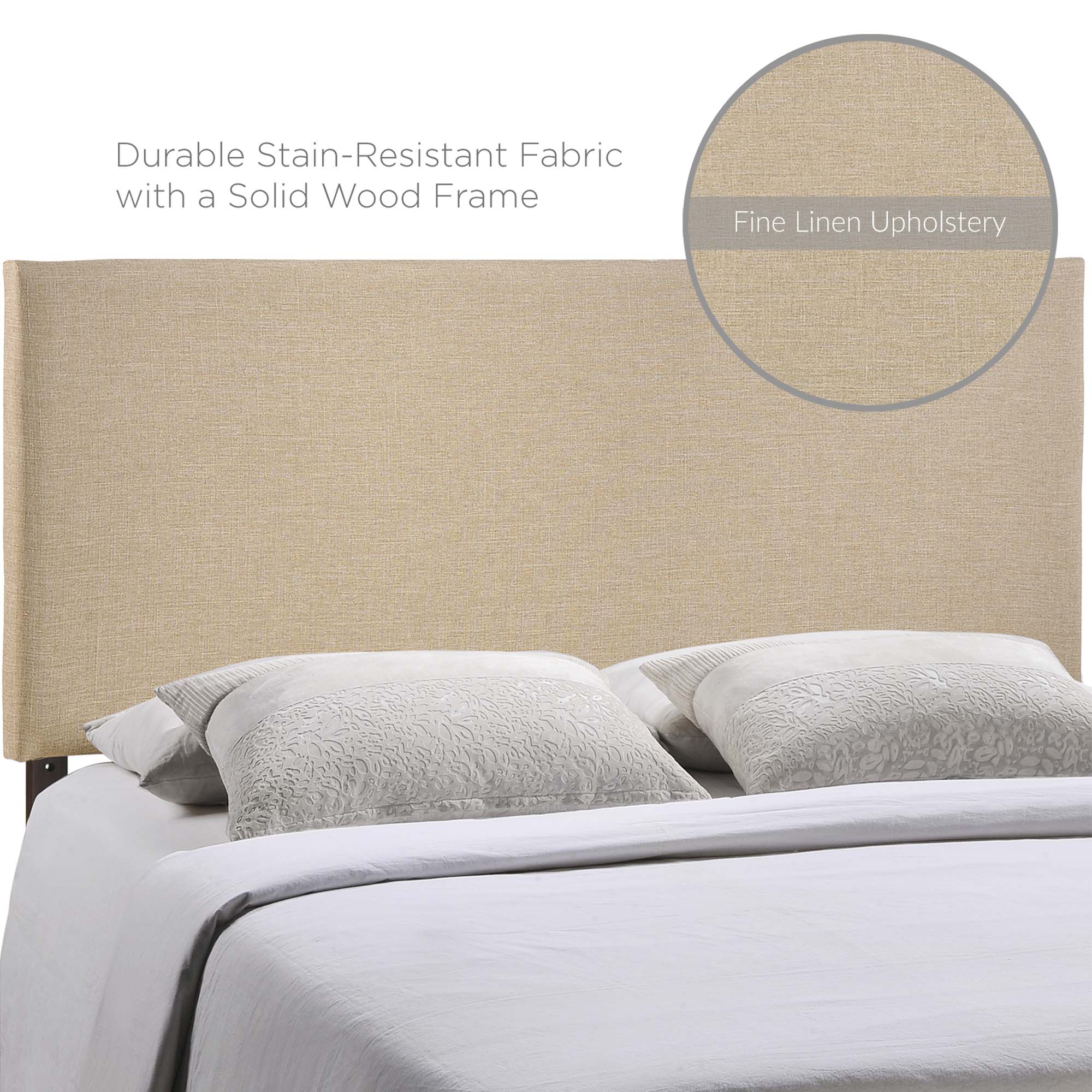 Region Upholstered Queen Headboard, Cafe