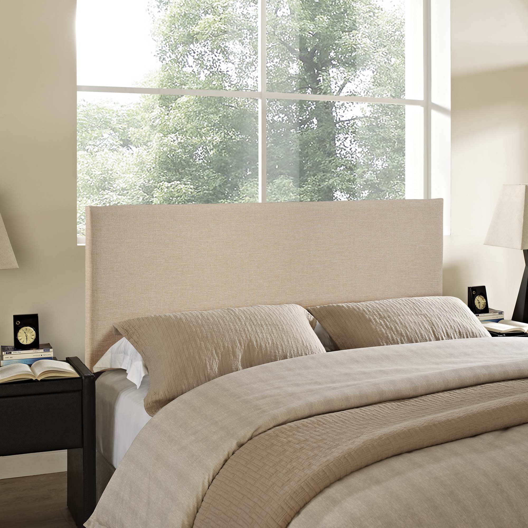 Region Upholstered Queen Headboard, Cafe