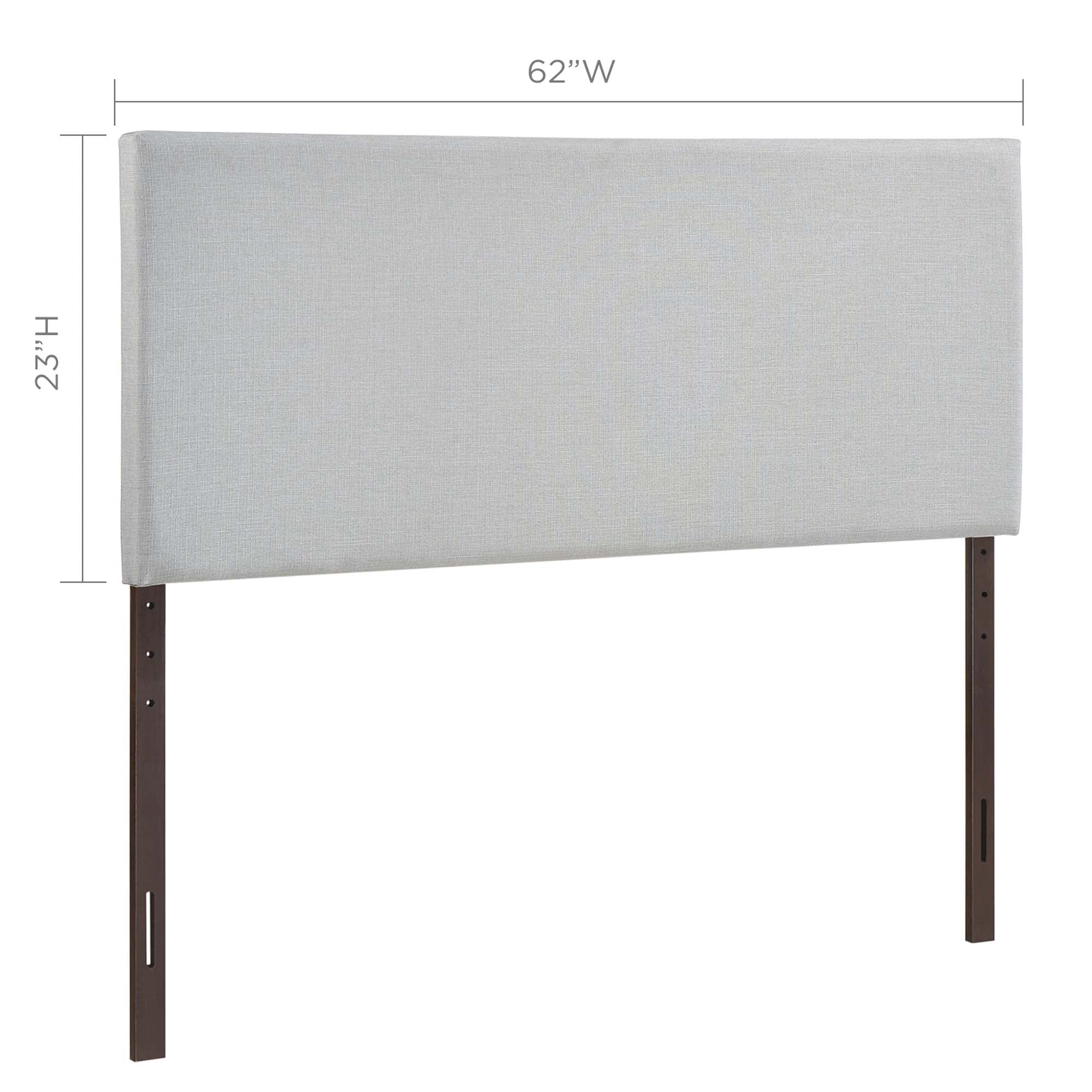 Region Upholstered Queen Headboard, Sky Gray
