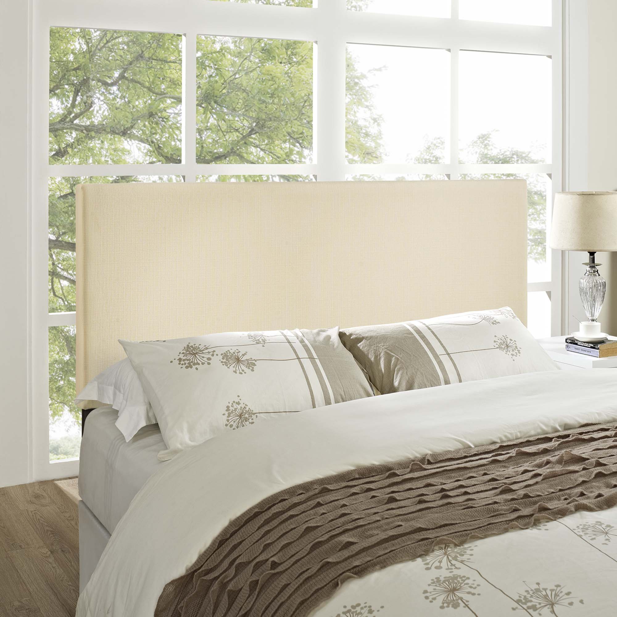 Region Upholstered Queen Headboard, Ivory