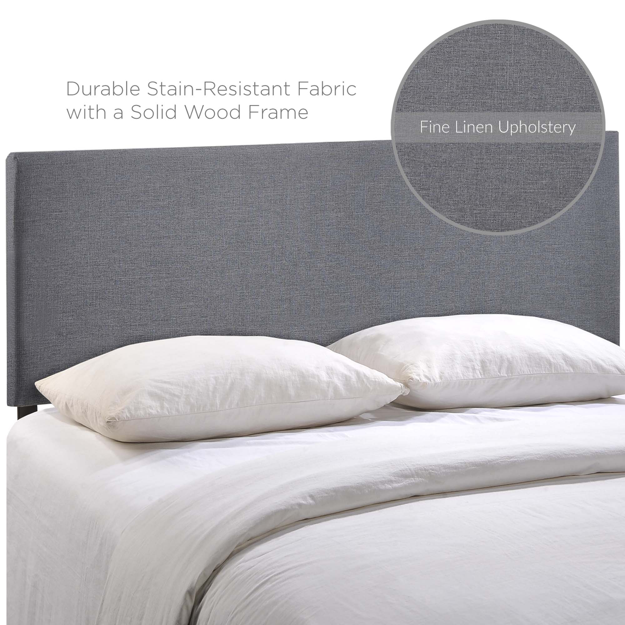 Region Upholstered Queen Headboard, Smoke