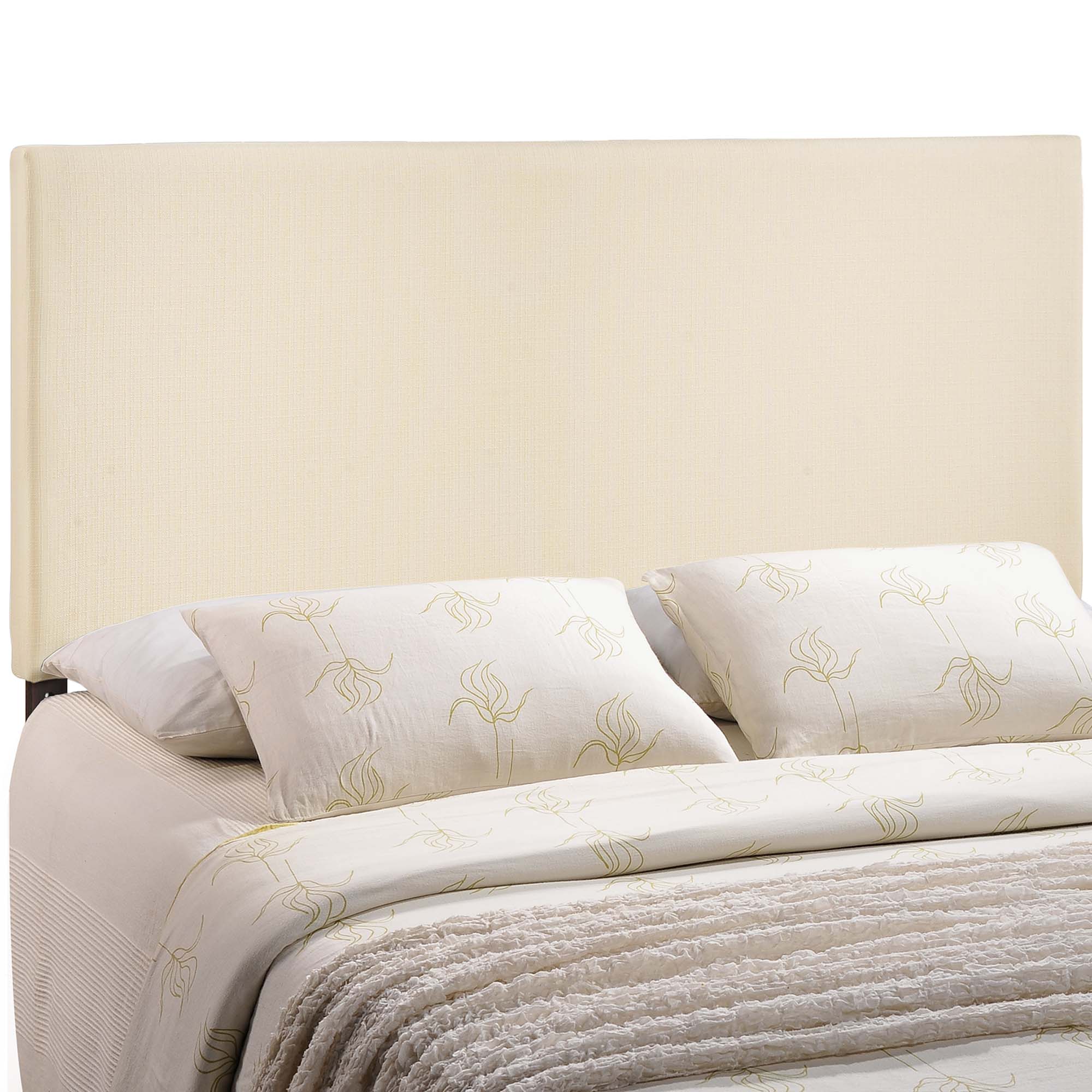 Region Upholstered Fabric King Headboard, Ivory