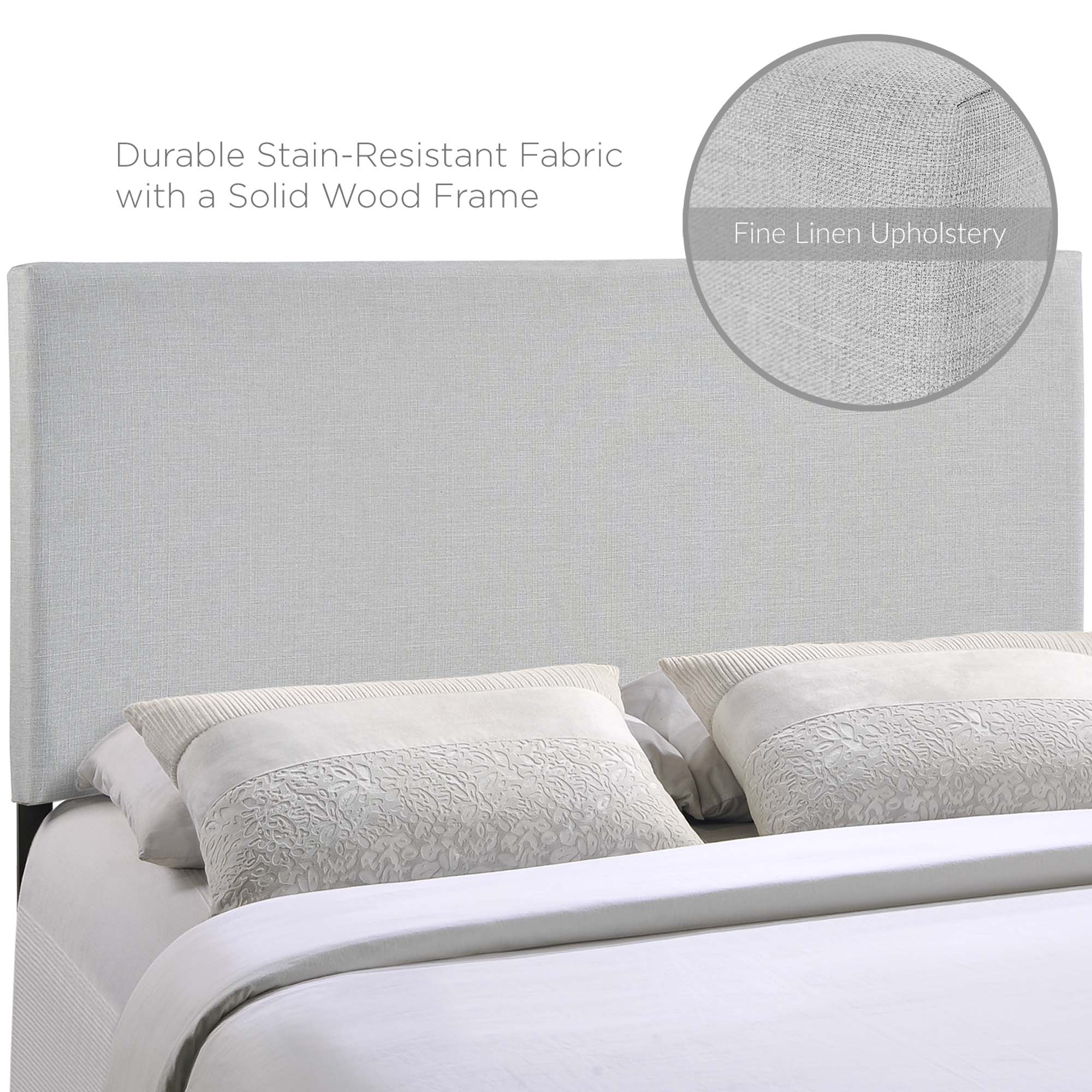 Region Upholstered Fabric Full Headboard, Sky Gray