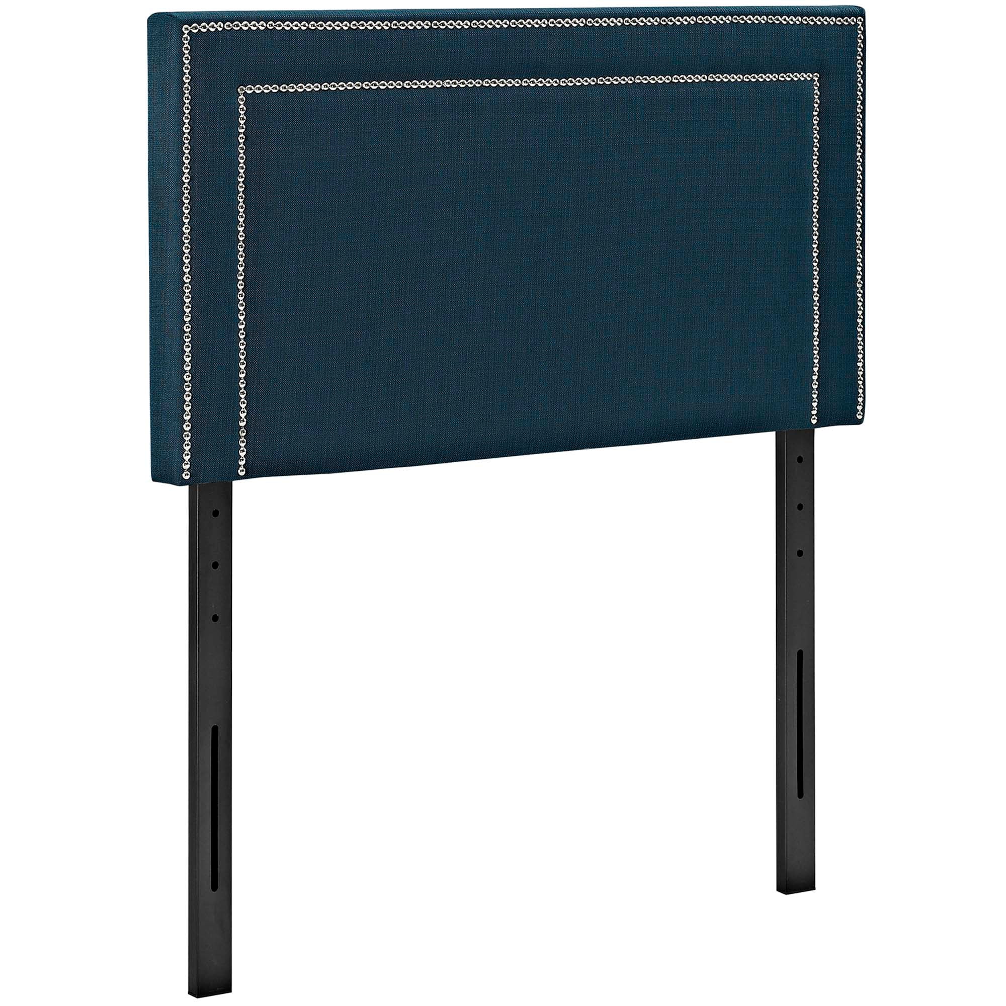 Jessamine Upholstered Fabric Twin Headboard, Azure