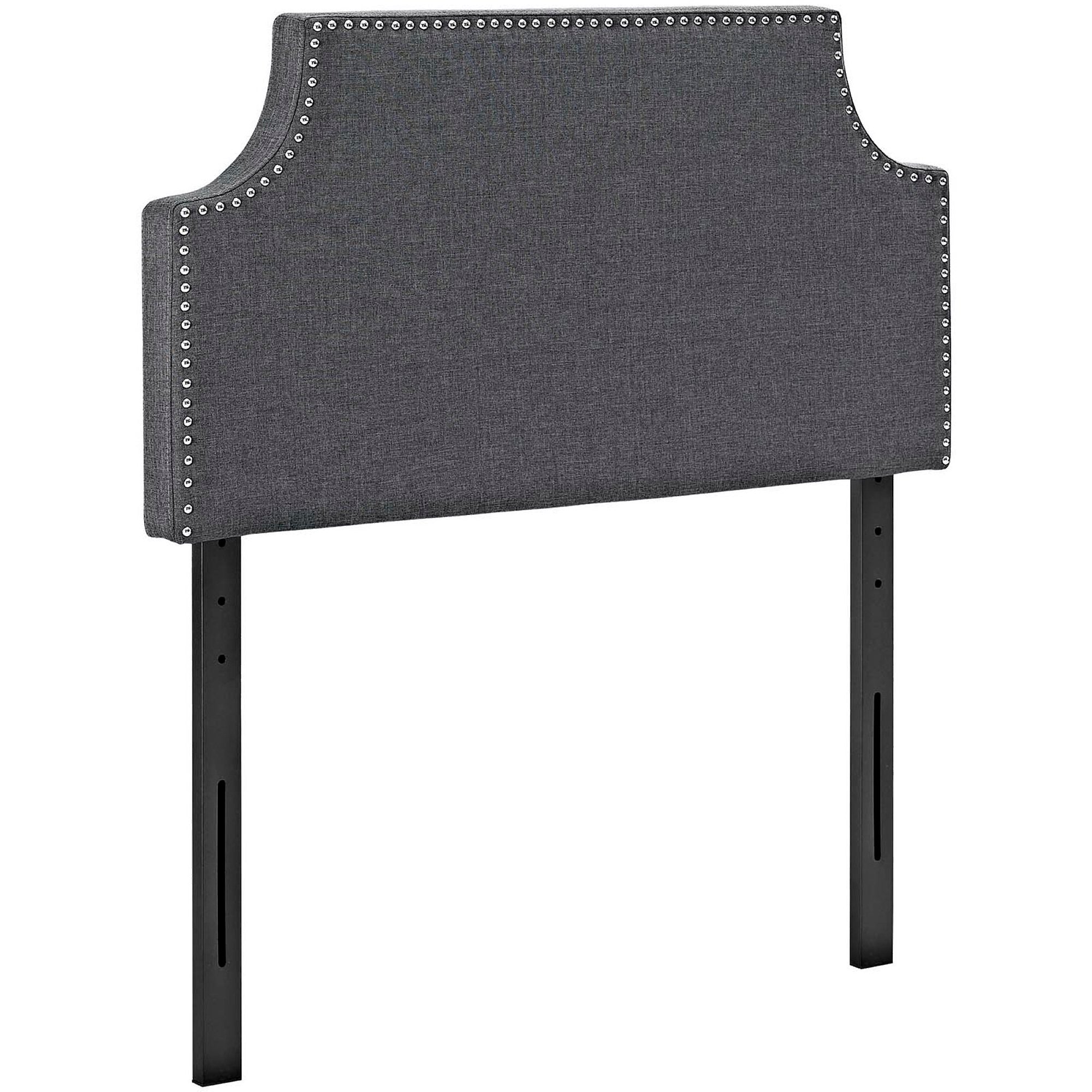 Laura Upholstered Fabric Twin Headboard, Gray