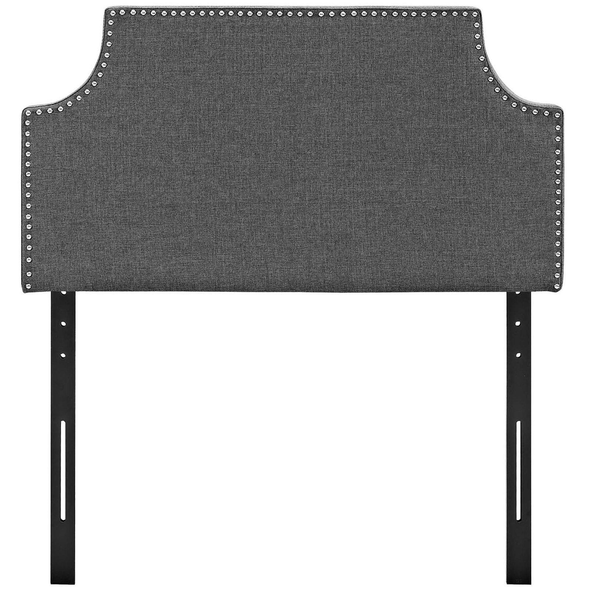 Laura Upholstered Fabric Twin Headboard, Gray